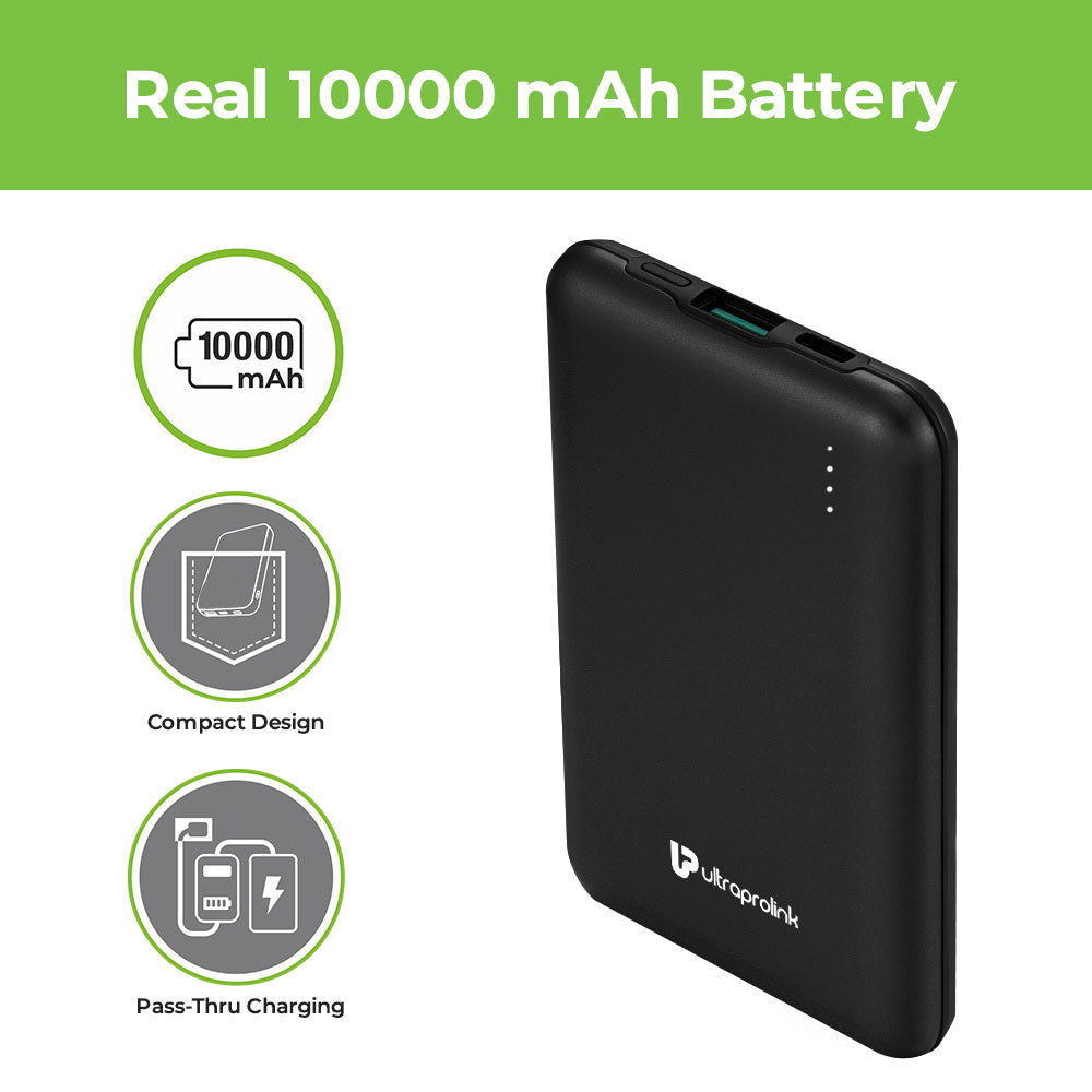 Juice-Up Slim 10,000mAh QC-PD Slim Power Bank UM1112BLK