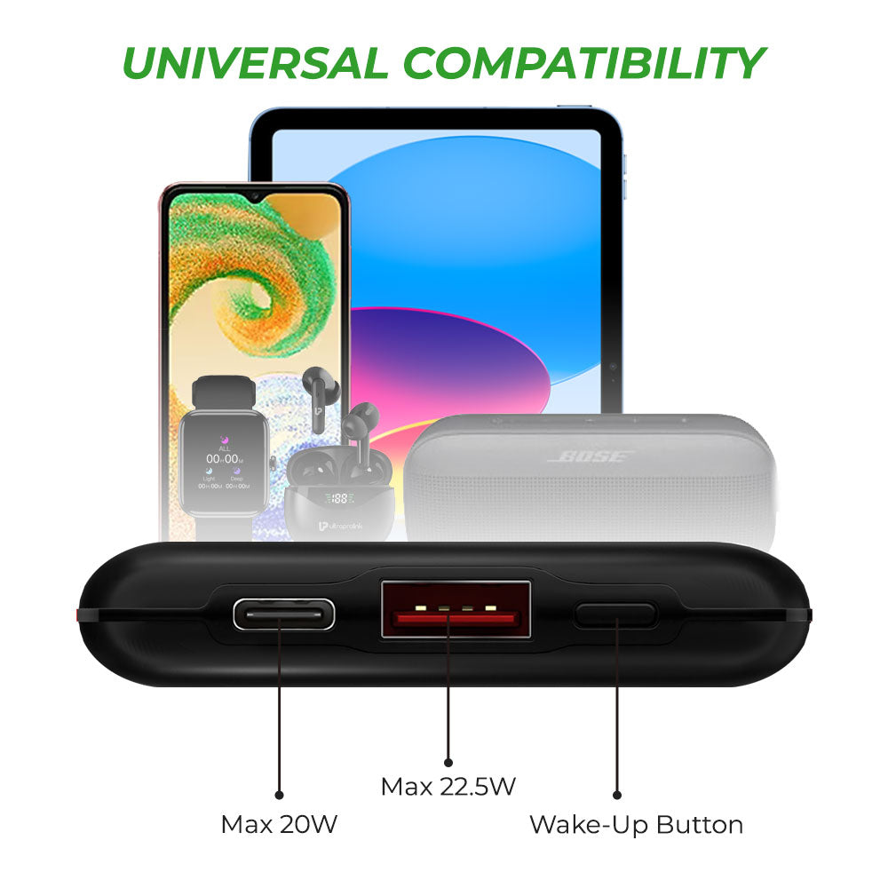 Juice-Up Slim 10,000mAh QC-PD Slim Power Bank UM1112BLK
