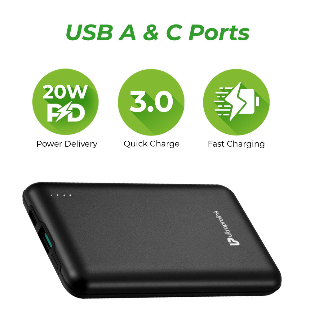 Juice-Up Slim 10,000mAh QC-PD Slim Power Bank UM1112BLK