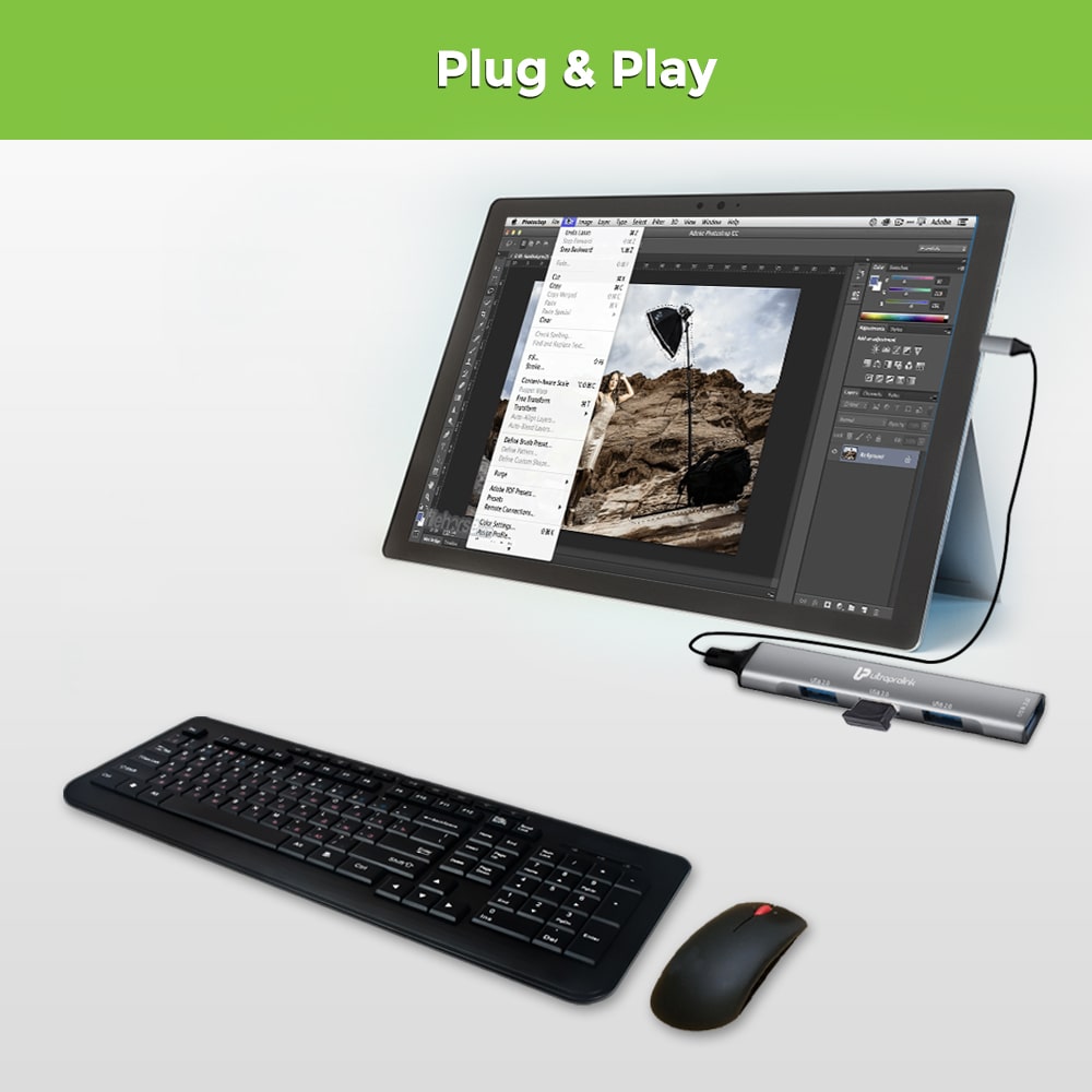 Slimport Type C - 4 USB Adapter Hub UL1087