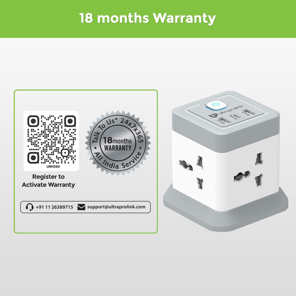 Power Qube Desktop Surge Protector with QC3.0 & 20W Power Delivery Port UM1050U