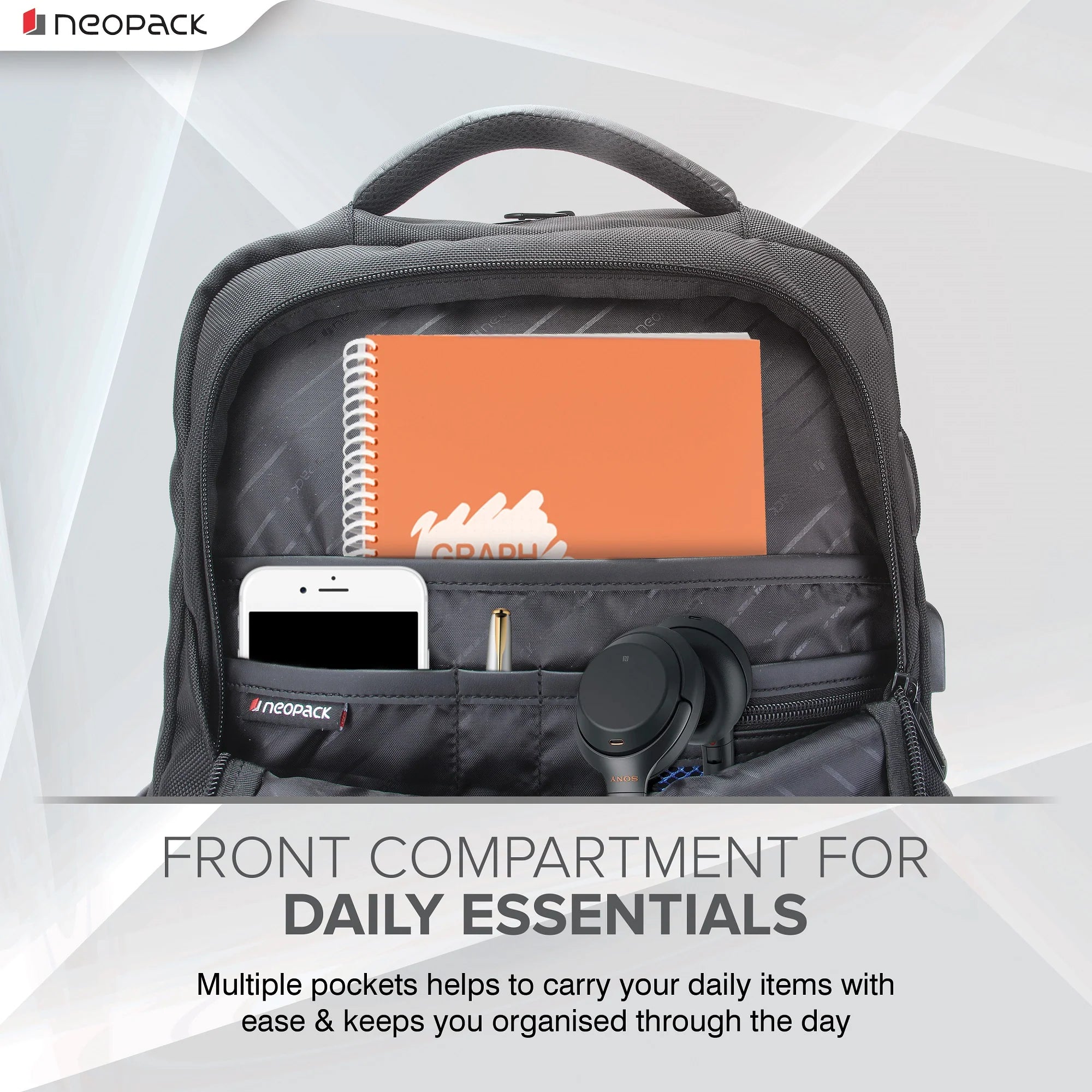 Neopack Urban Carrer Backpack For Upto 16.2" Macbooks & 15" Laptops (Black)