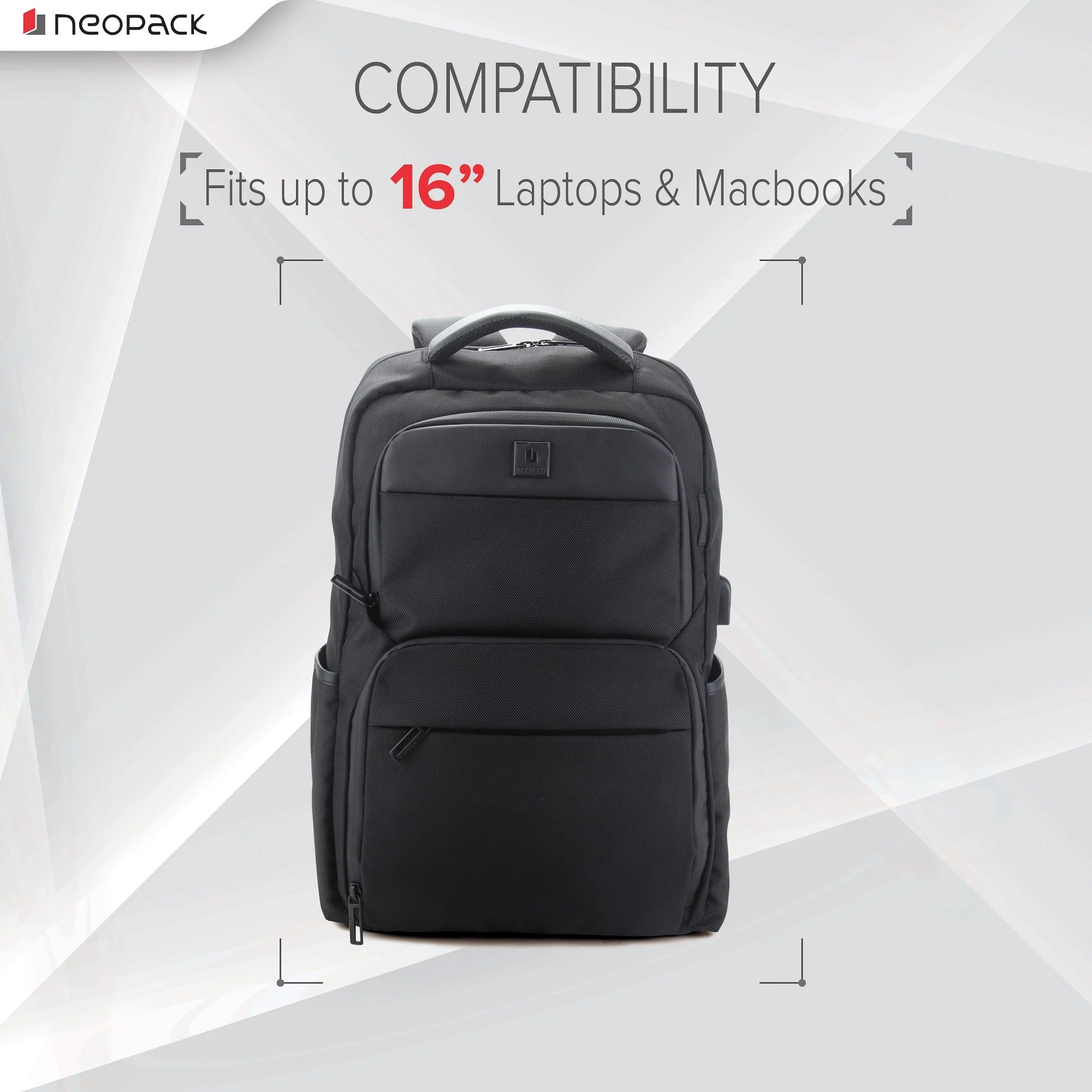 Neopack Urban Carrer Backpack For Upto 16.2" Macbooks & 15" Laptops (Black)