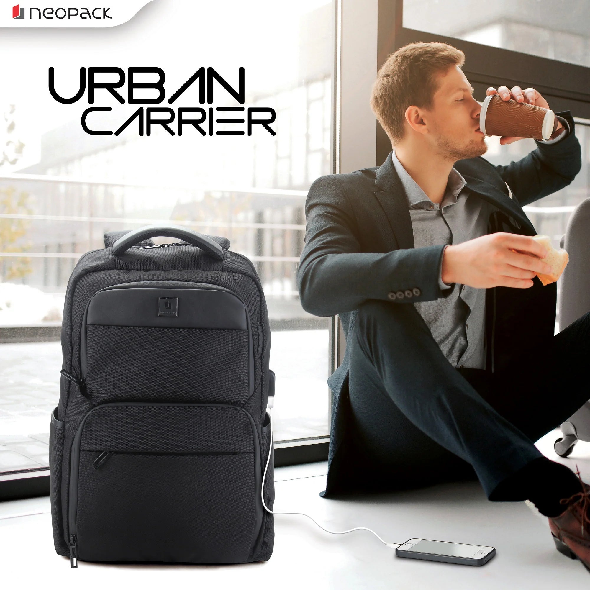 Neopack Urban Carrer Backpack For Upto 16.2" Macbooks & 15" Laptops (Black)