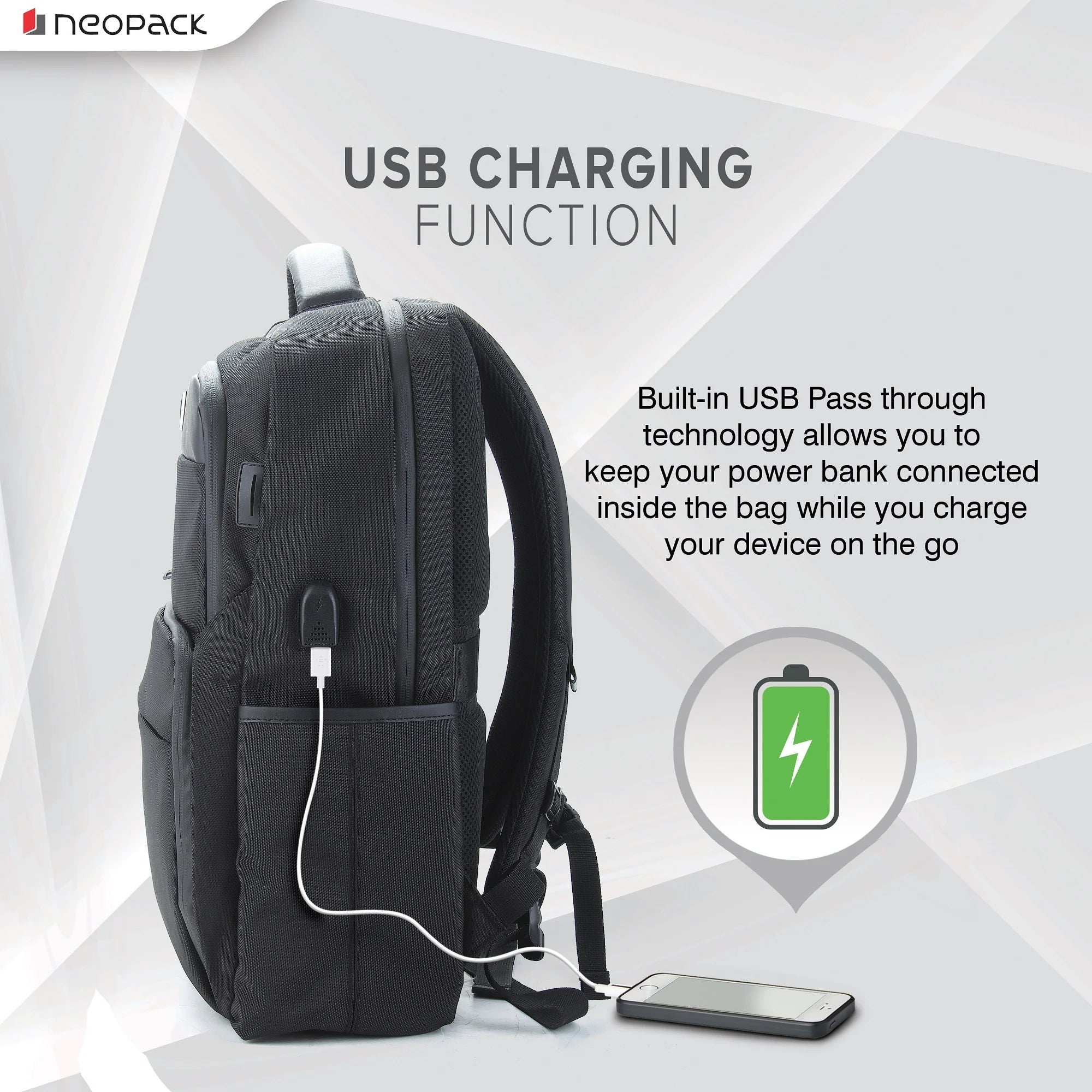 Neopack Urban Carrer Backpack For Upto 16.2" Macbooks & 15" Laptops (Black)