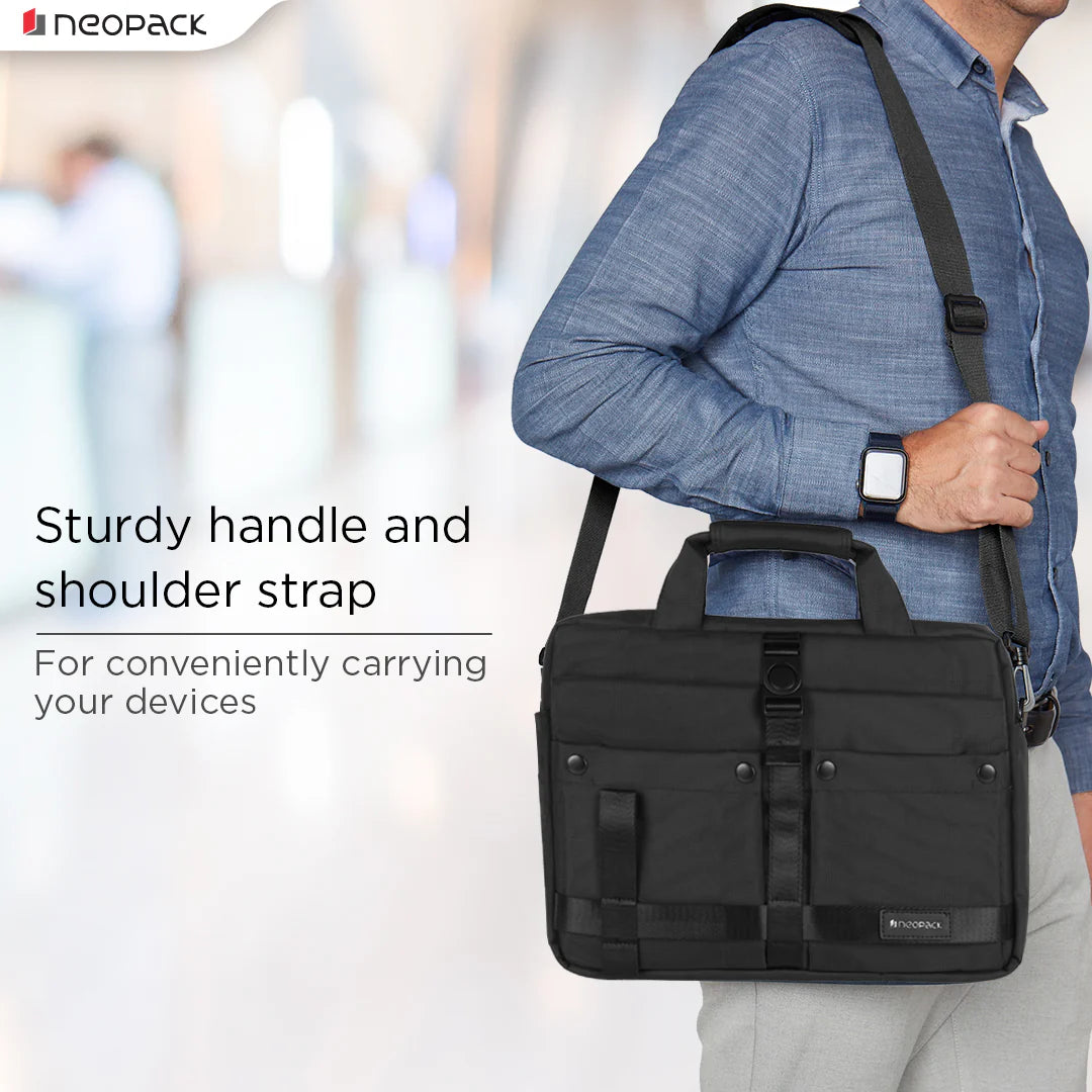 Neopack All Weather Shoulder Bag For Upto 14.2" Macbooks (Black)