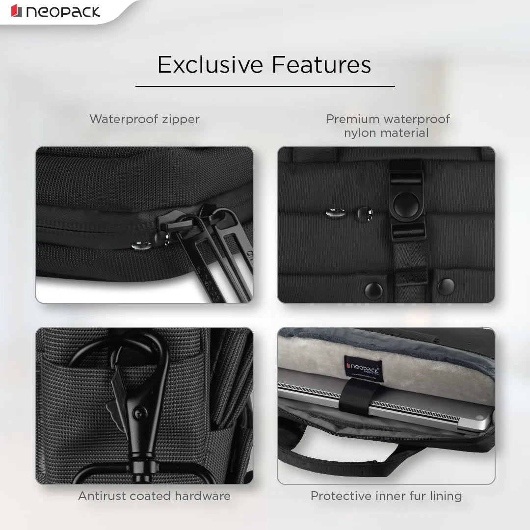 Neopack All Weather Shoulder Bag For Upto 14.2" Macbooks (Black)