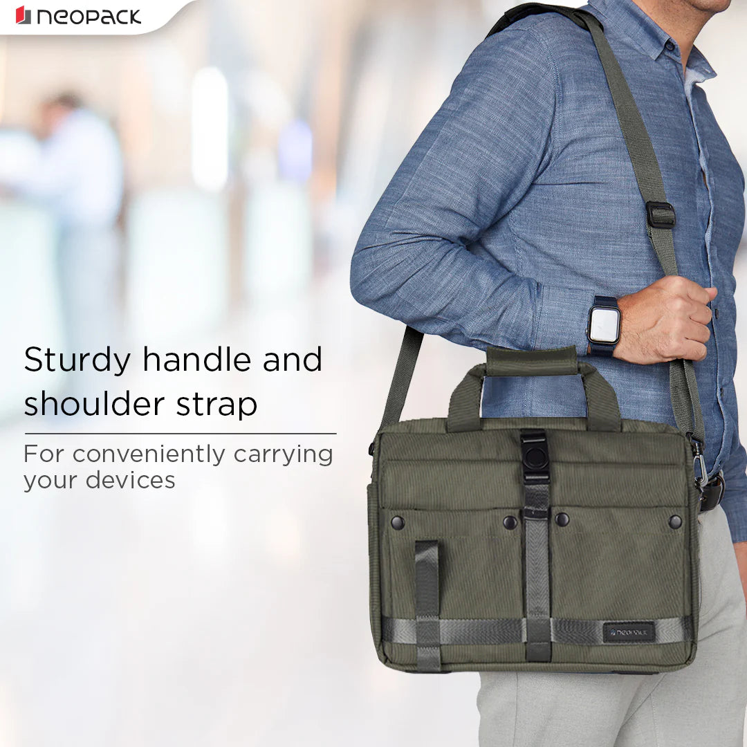All Weather Shoulder Bag For Upto 14.2" Macbooks (Military Green)