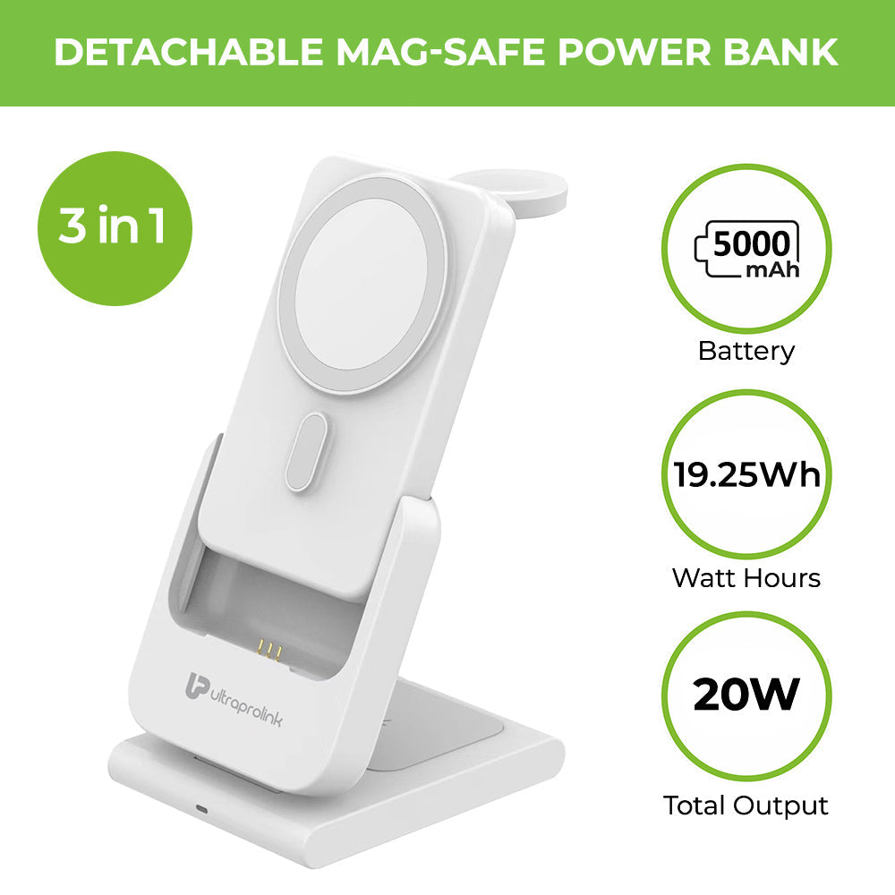 3-in-1 Vylis GO Wireless Dock with Detachable Mag-Safe Power Bank UM1006GO
