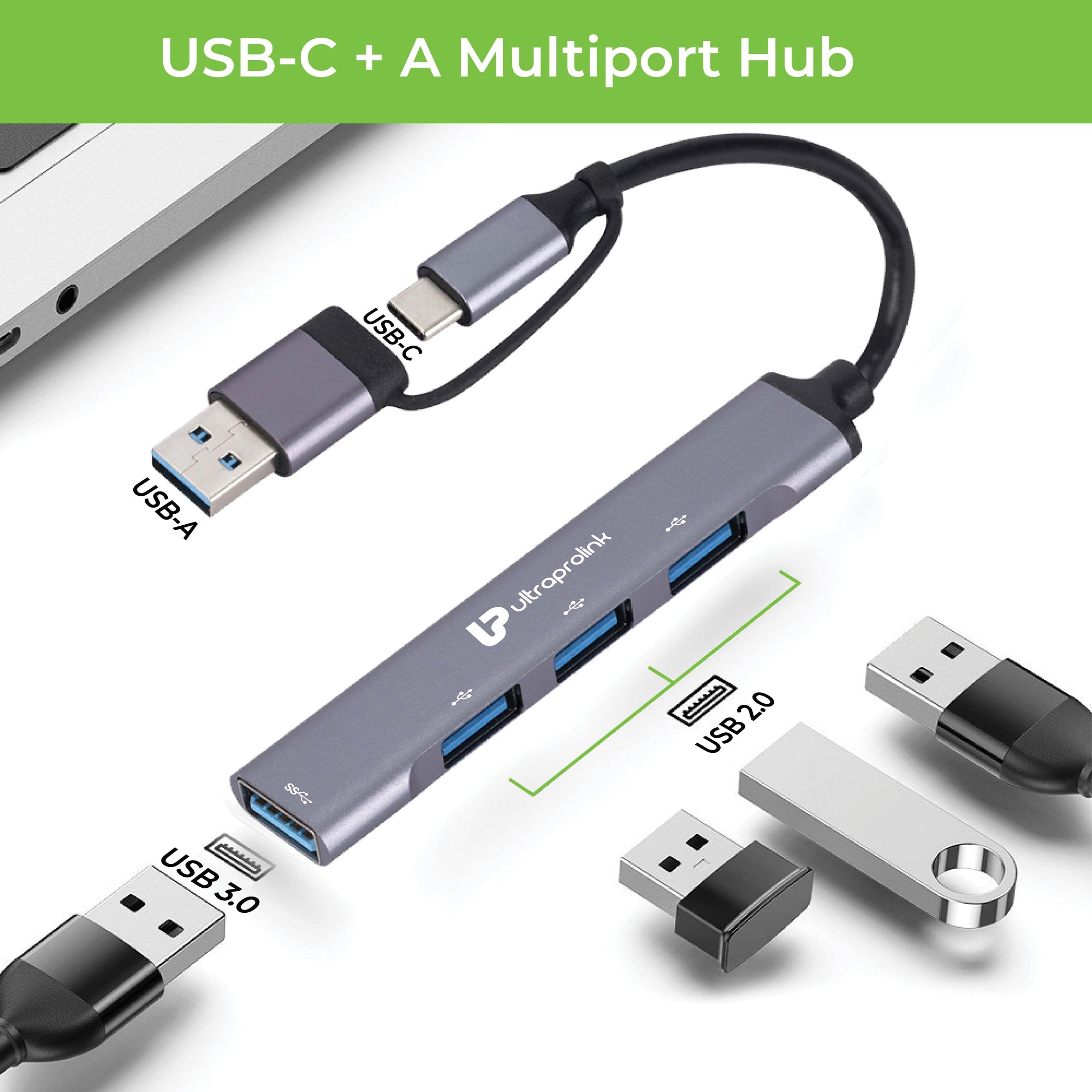 Slimport 4C USB-C+A to USB-A  x 4 Port Hub UL1205