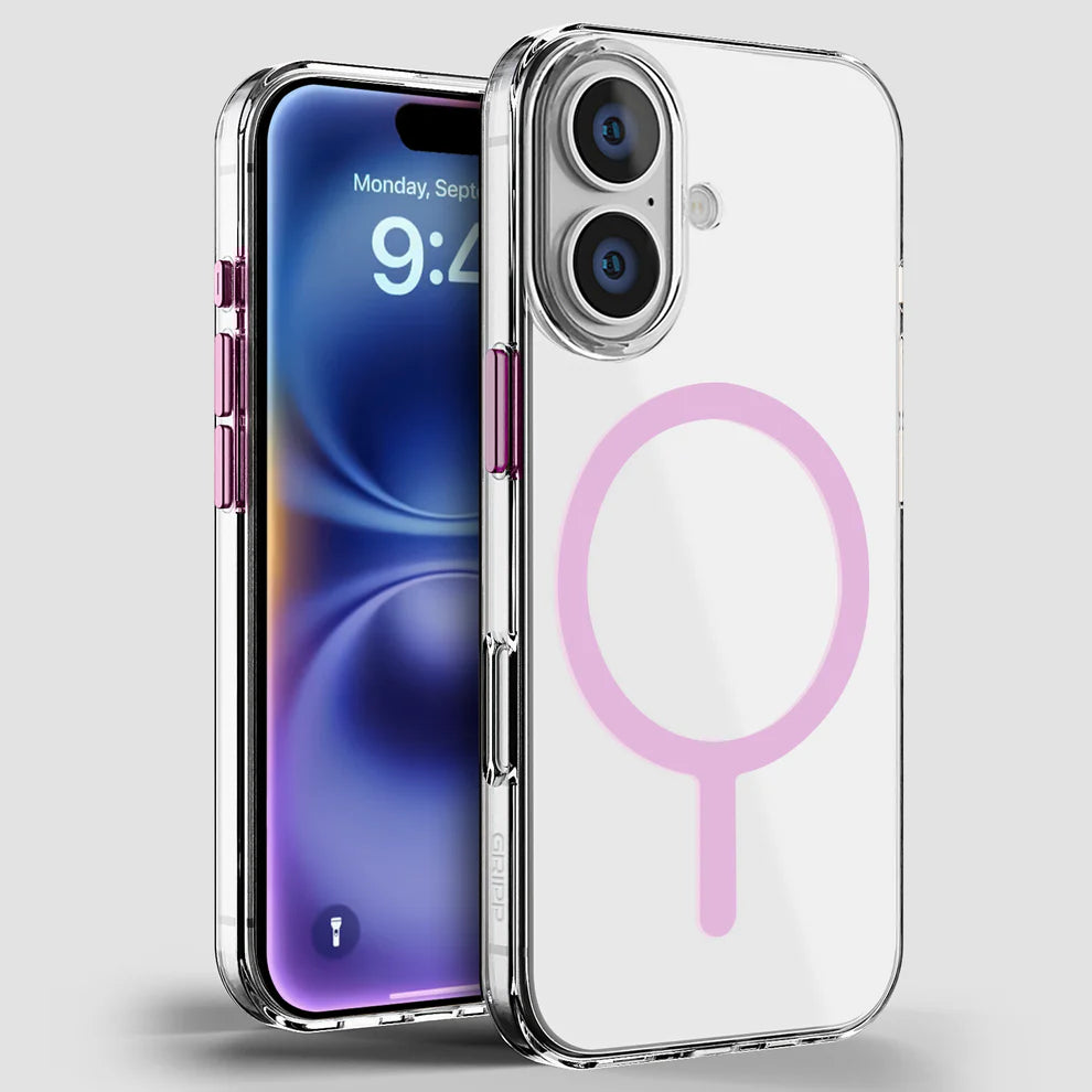 GRIPP Clear Xtreme Apple iPhone 16 with MagSafe Case - Pink