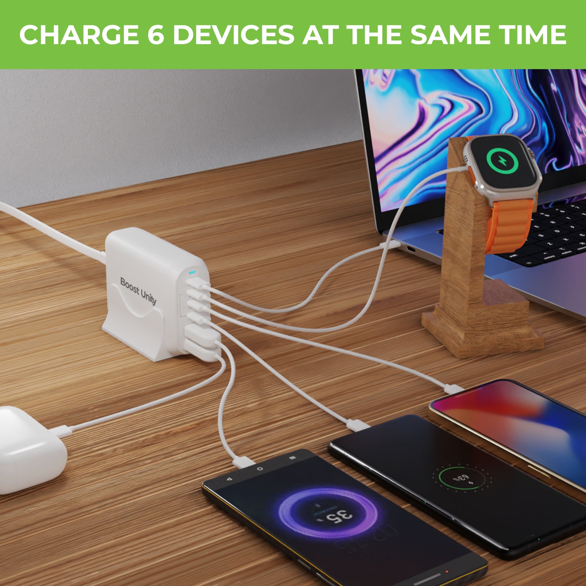 Boost Unity 100 6 USB Port 100W Desktop GaN Charging Station UM1182