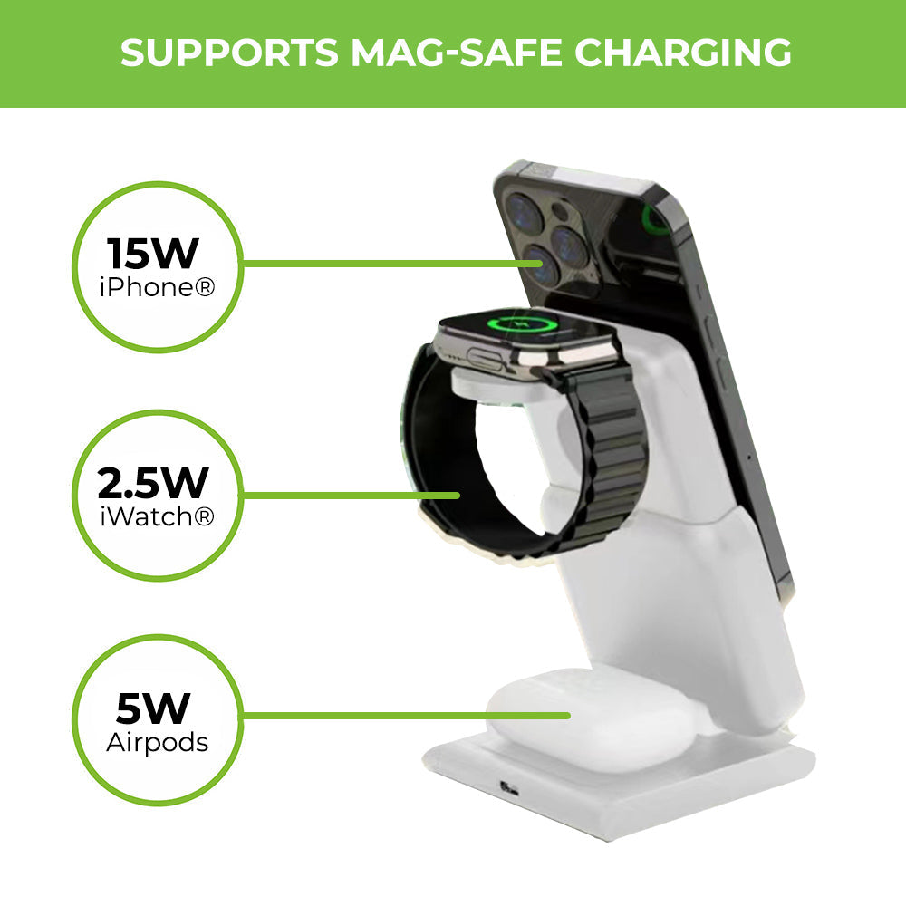 3-in-1 Vylis GO Wireless Dock with Detachable Mag-Safe Power Bank UM1006GO