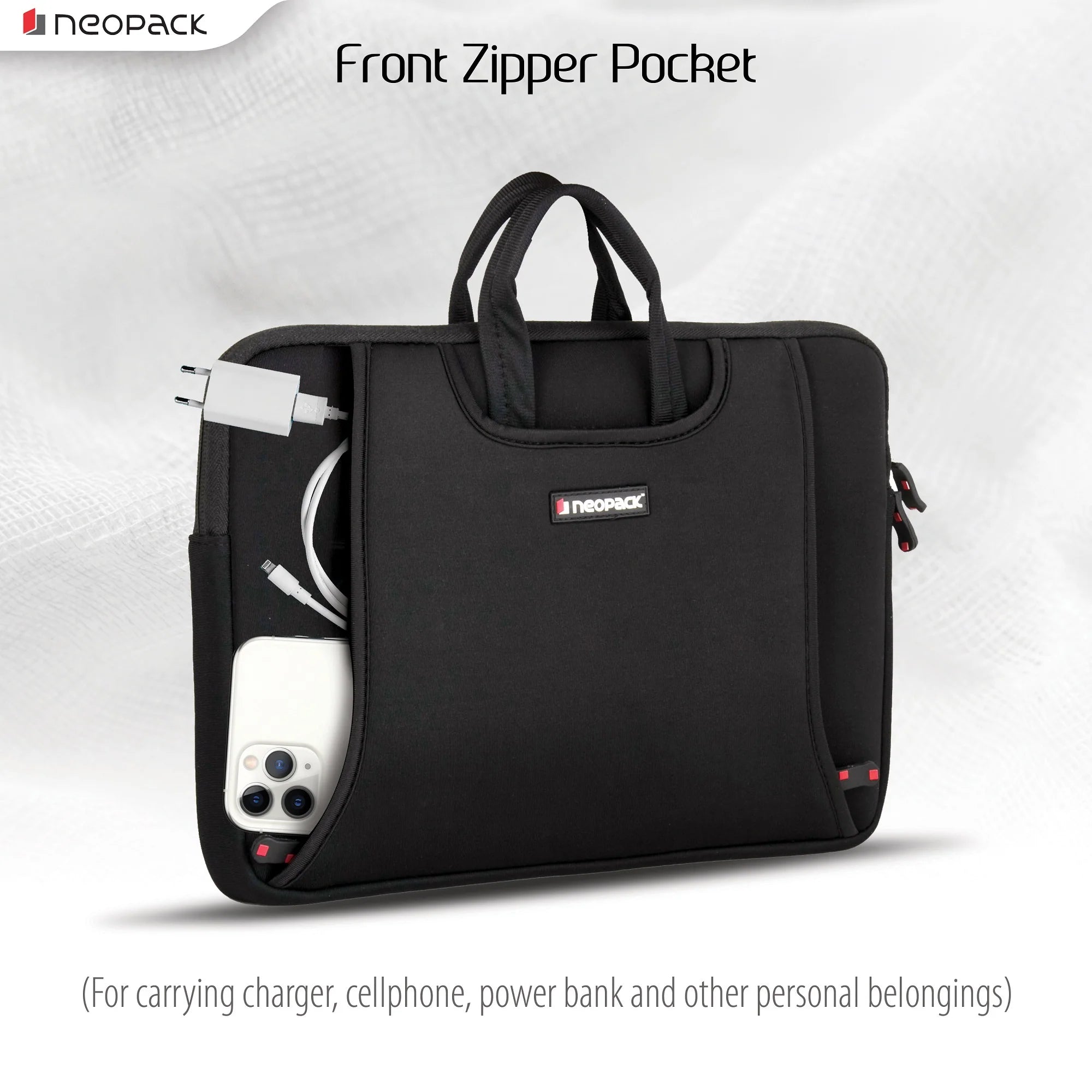 Neopack Handle Sleeve For Upto 14.2" Macbooks & 13" Laptops (Black)
