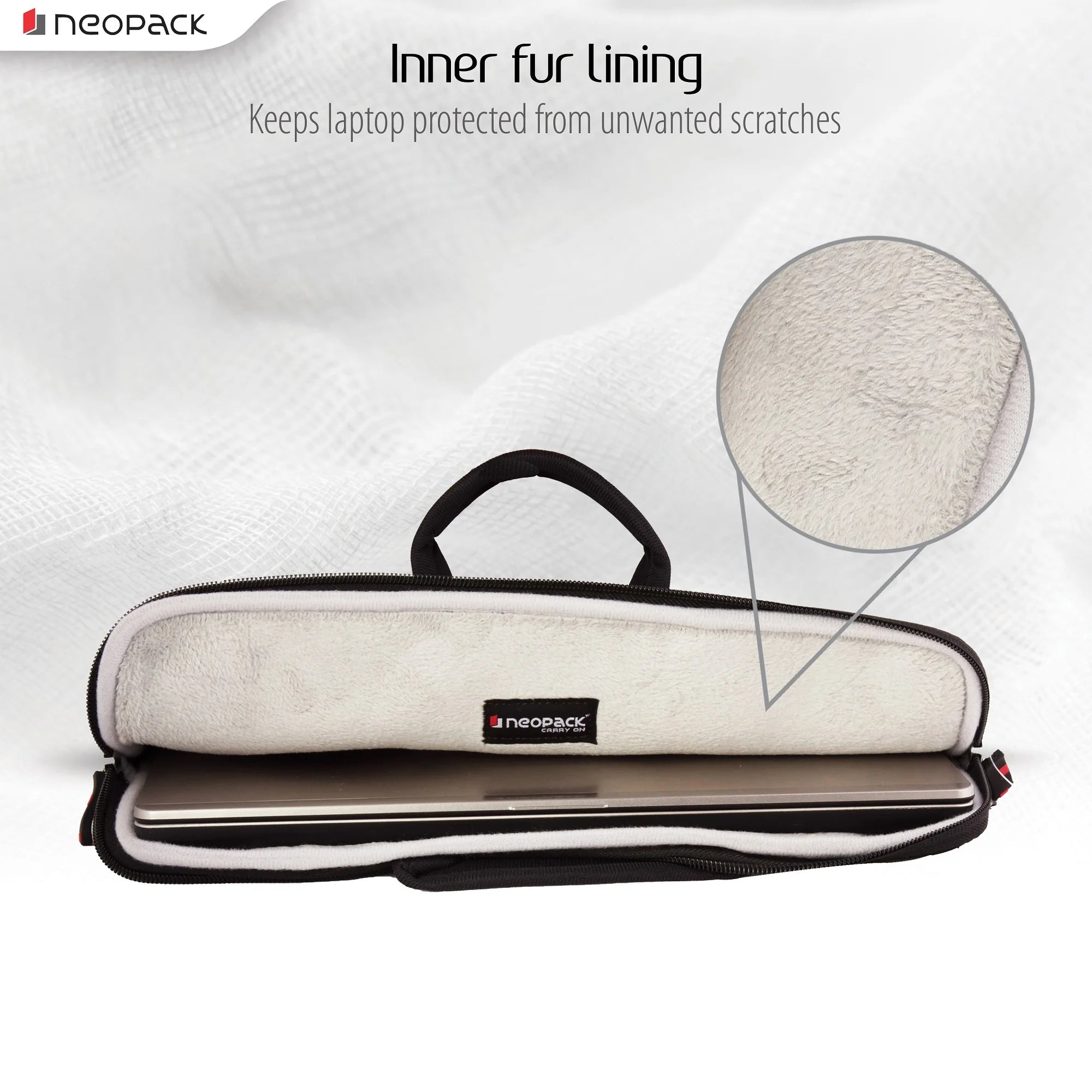 Neopack Handle Sleeve For Upto 14.2" Macbooks & 13" Laptops (Black)
