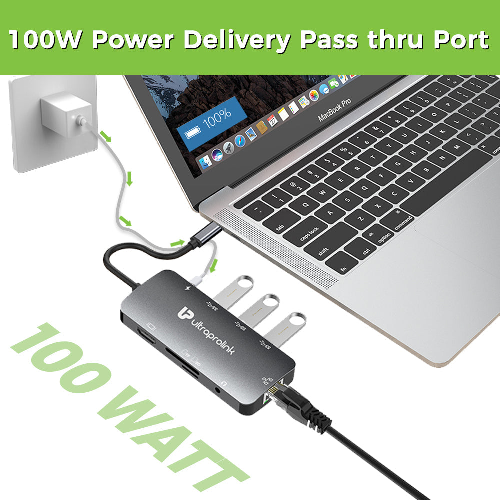 Super Hub 4C–USB Type C 3.1, 9-in-1 Type C Hub UL1057