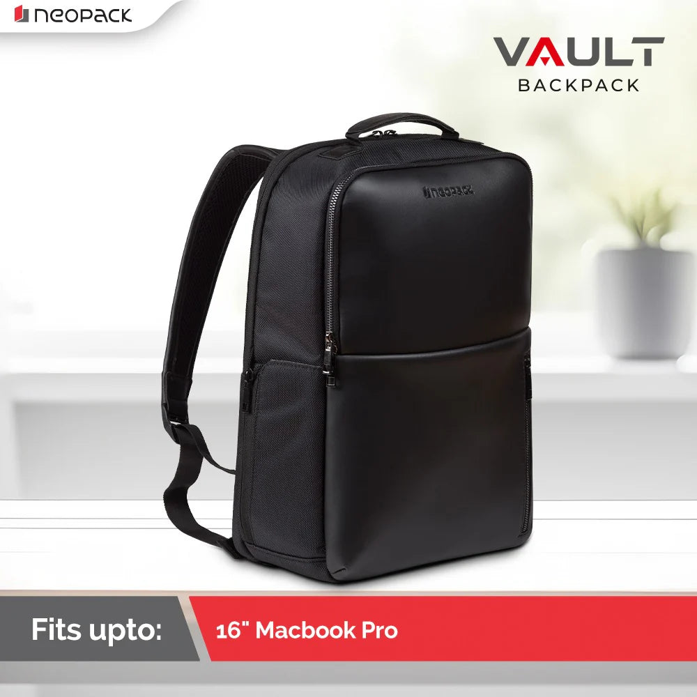 Neopack Vault Professional Backpack for 15" Laptops & 16.2" Macbooks (Black)