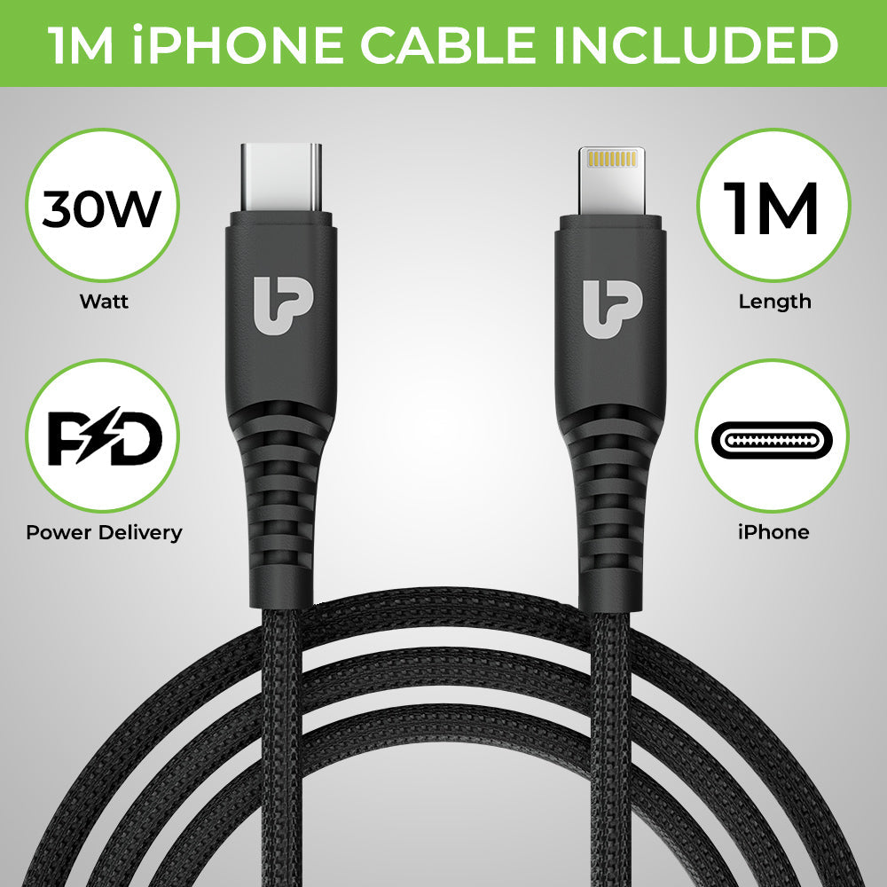 UltraProlink Mach 48 PD/QC3.0/PPS Car Charger (48W) with C2L Cable 1m (UM1157L)