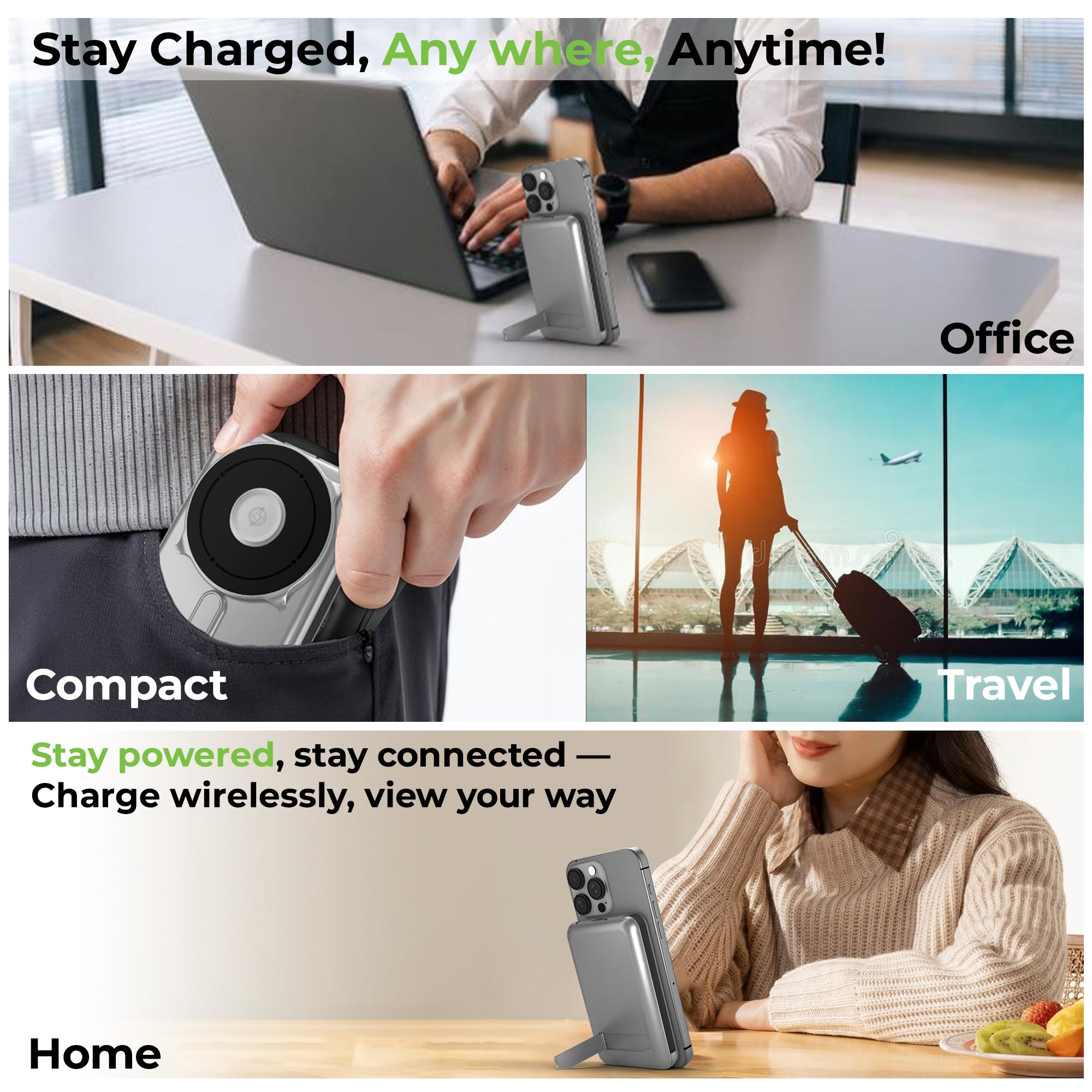Juice-Up Mag 5 3-in-1 Wireless Magnetic Power Bank (10,000mAh) UM1126GRY