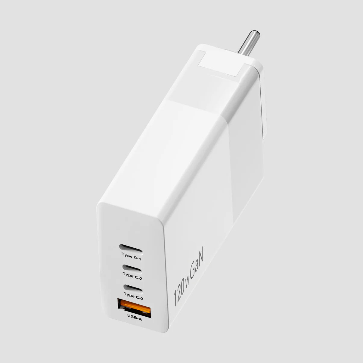 POWERUP Max Charge 120W 3 PD Type C + USB QC 3.0 GaN Wall Charger - White