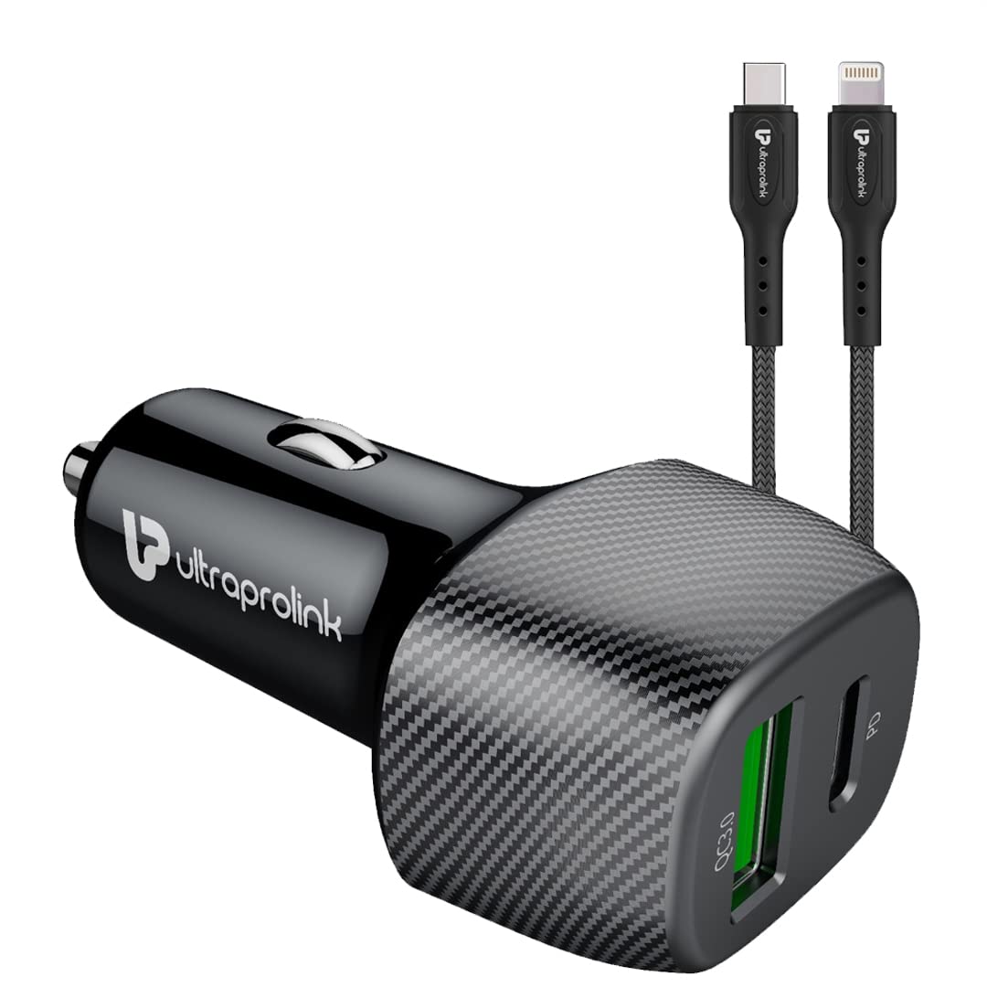 MACH 38W PD + QC 3.0 Car Charger With iPhone Cable UM1013L