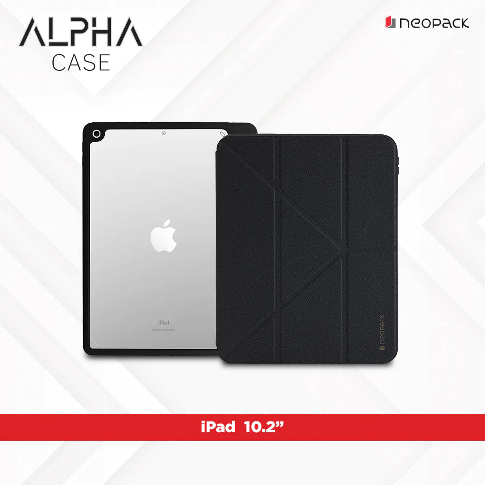 Nepack Alpha Case With Apple Pencil Holder For IPad 10.2", Fits: All Gen. (Stone Black)