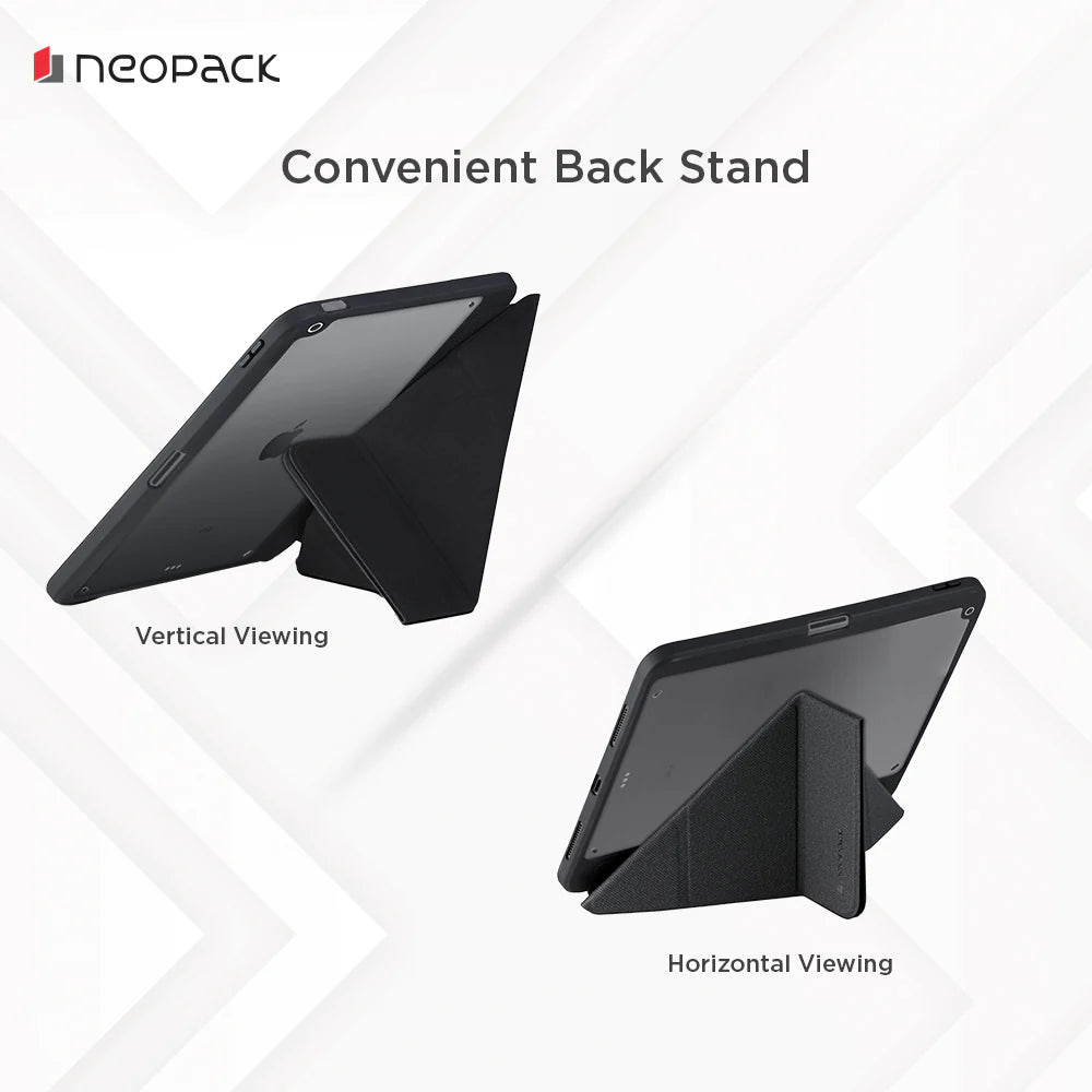 Nepack Alpha Case With Apple Pencil Holder For IPad 10.2", Fits: All Gen. (Stone Black)