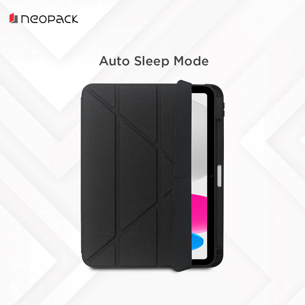 Nepack Alpha Case With Apple Pencil Holder For IPad 10.2", Fits: All Gen. (Stone Black)