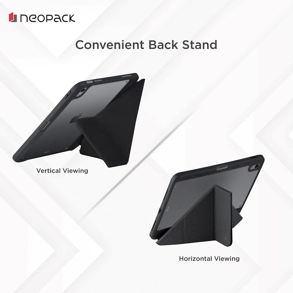 Neopack Alpha Case With Apple Pencil Holder For IPad Air 10.9", Fits: 4th & 5th Gen. / IPad Air 11" 2024 & 2025 M3 Models (Stone Black)