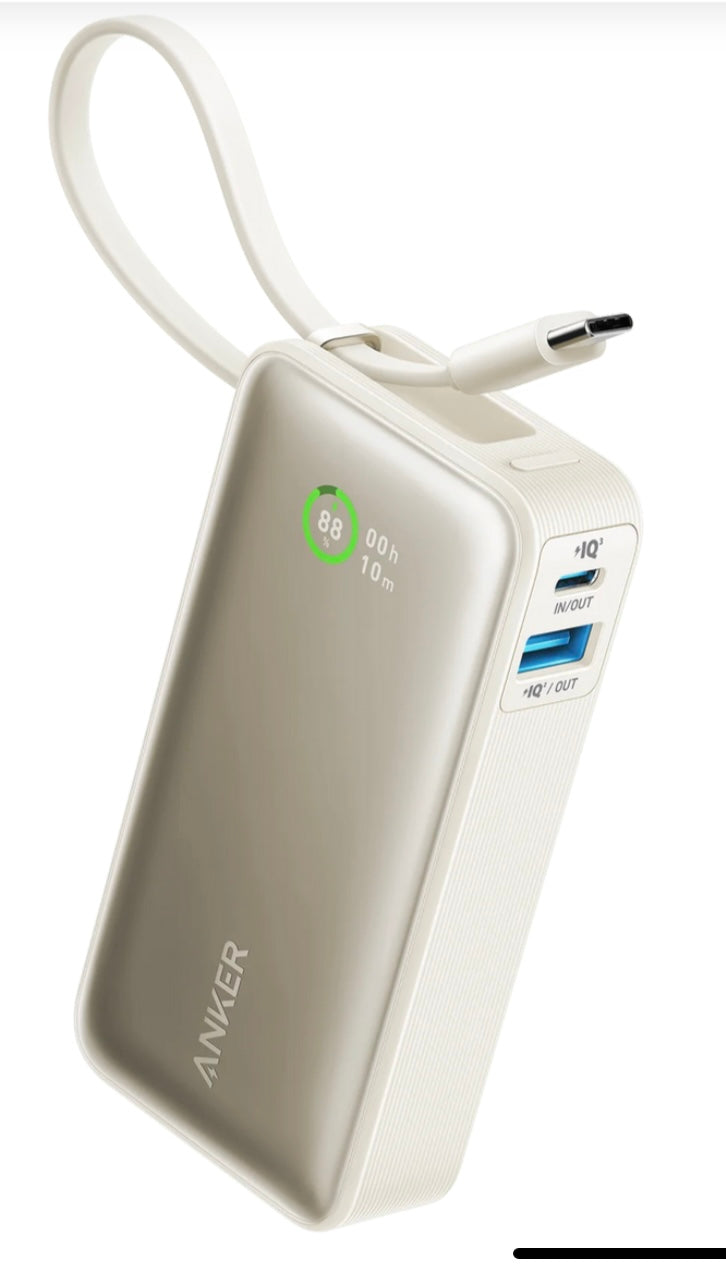 Anker Nano 10,000mAh Power Bank (30W)
Built-In USB-C Cable
