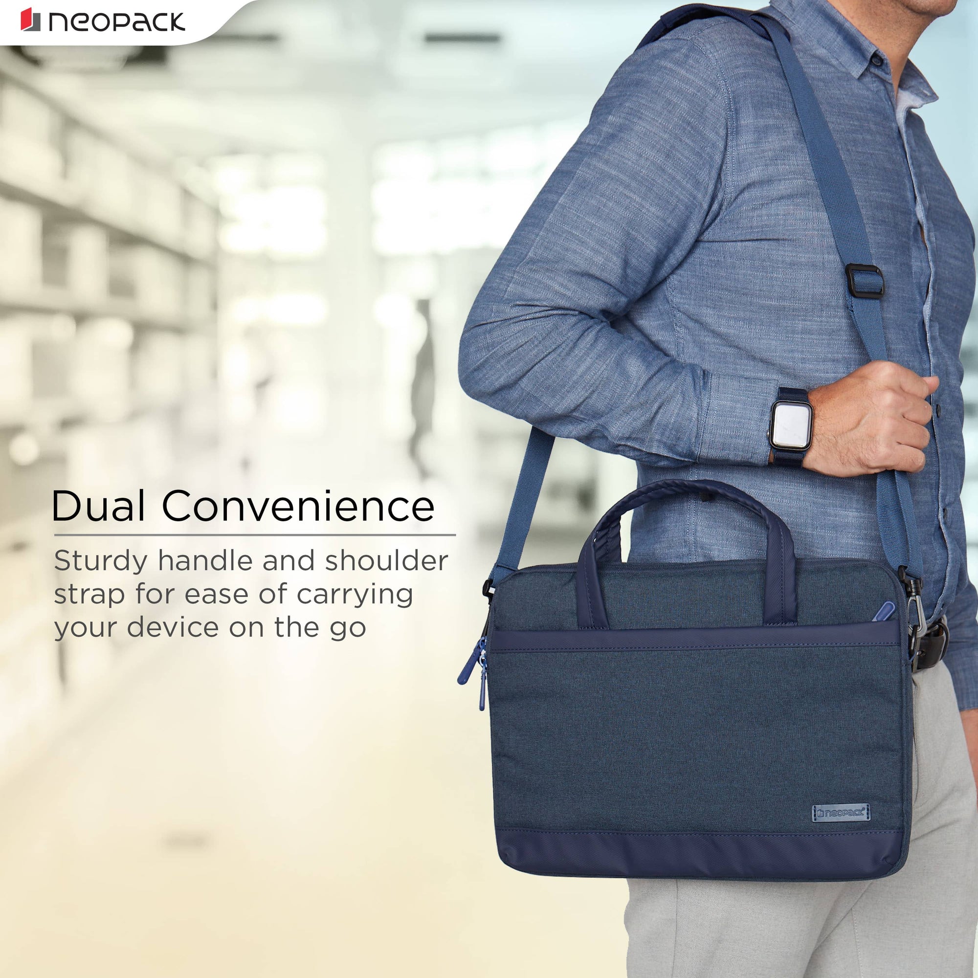 Neopack Oxford Sleeves For Upto 14.2" Macbooks (Navy Blue)