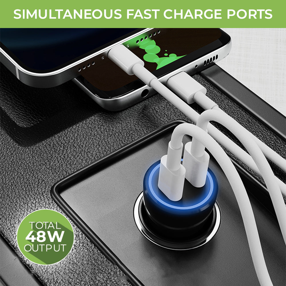 UltraProlink Mach 48 PD/QC3.0/PPS Car Charger (48W) with C2L Cable 1m (UM1157L)