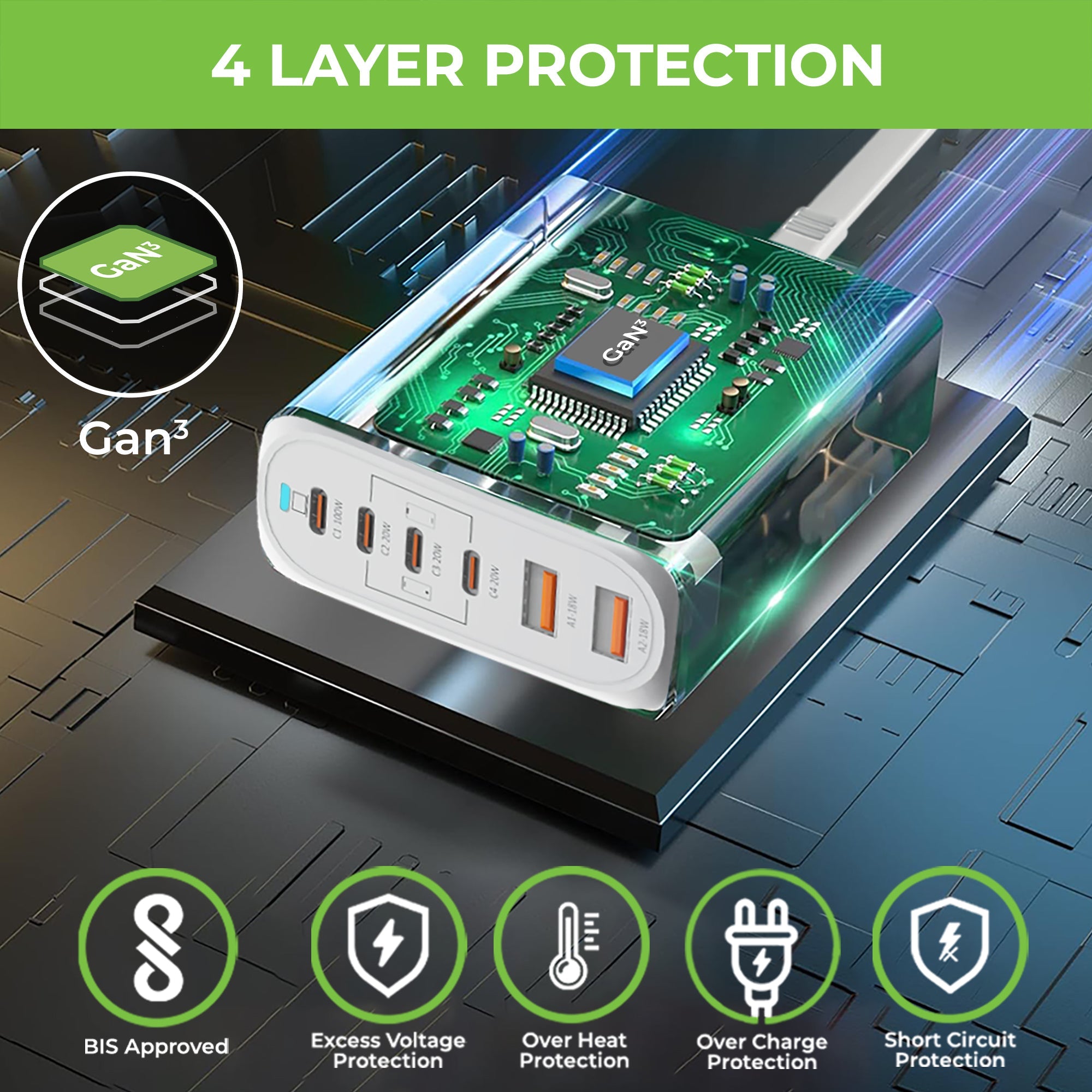 Boost Unity 100 6 USB Port 100W Desktop GaN Charging Station UM1182