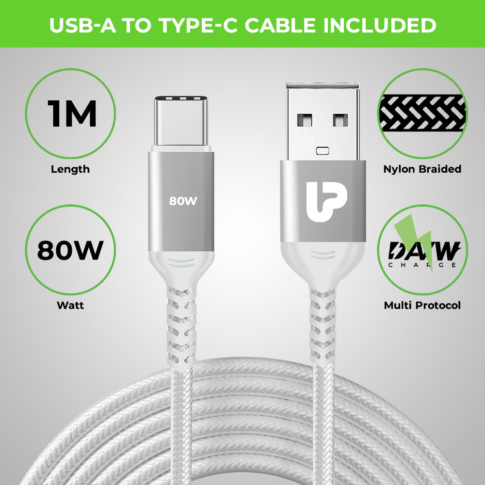 Boost 125W Dual USB Multi-Protocol Fast Travel Charger with A-C 1m Cable UM1134A