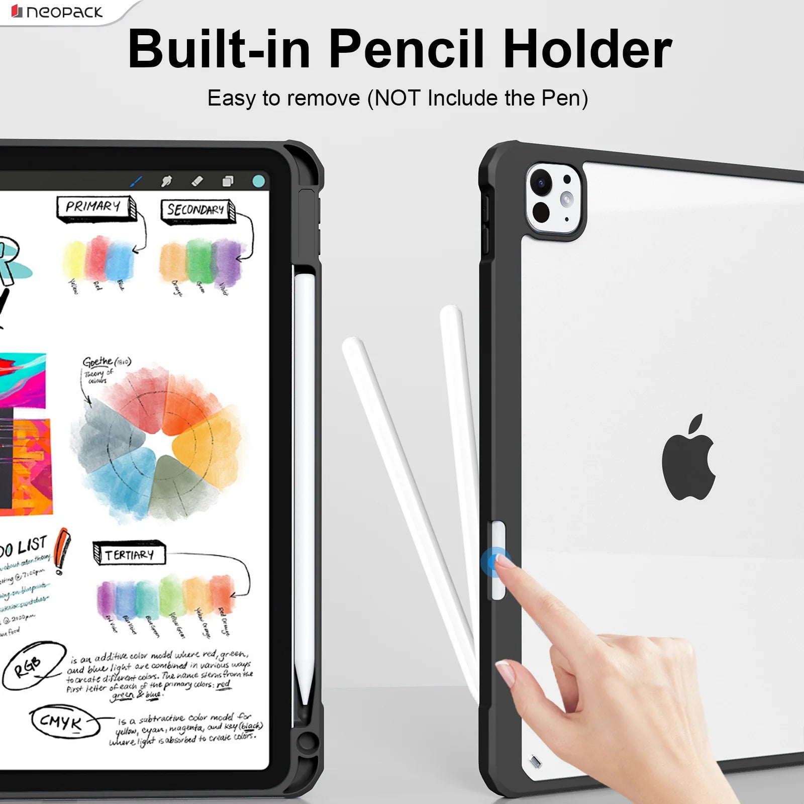 Neopack Delta Case With Apple Pencil Holder For IPad Pro 11", Fits: 2024 Model (Black)