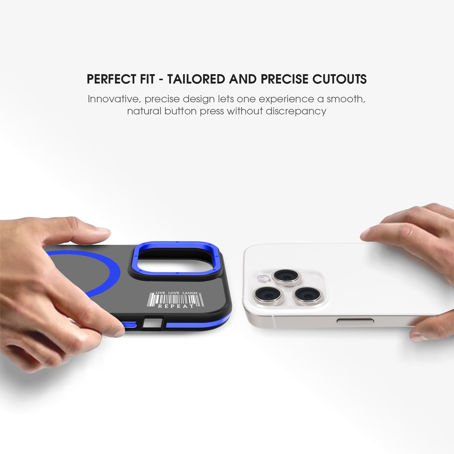 GRIPP Raigor with Mag-Safe Case Compatible with iPhone 15 Pro Max (6.7") with Metallic Camera Ring Alloy | Dual Material Ultra Hard PC & Soft TPU Bumper Translucent Matte Back Cover - Blue
