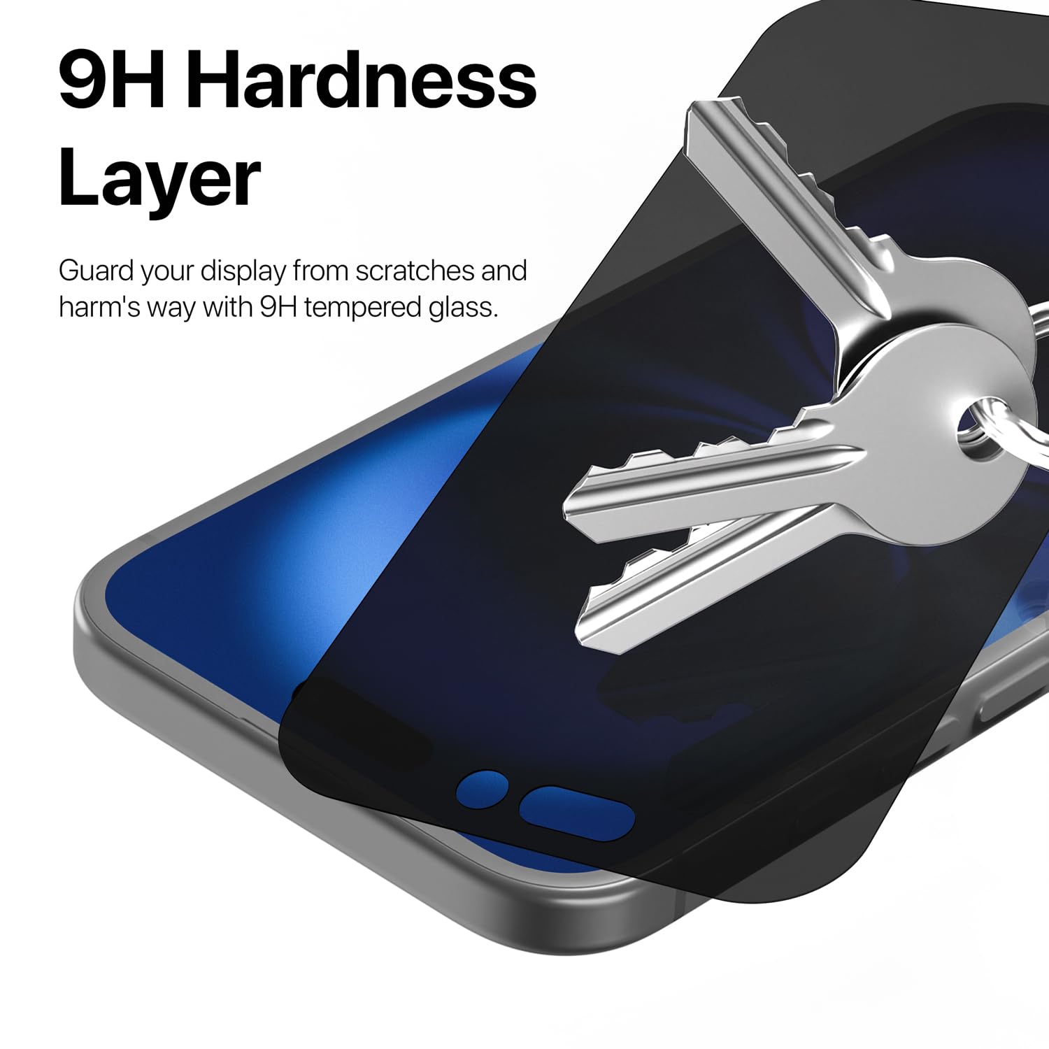 GRIPP Matte Privacy Tempered Glass Screen Protector for iPhone 16 Pro (6.3") Anti Scratch & Anti Spy Glass with 9h Protection, Edge to Edge Full Coverage Screen Guard (Easy Installation) - Black
