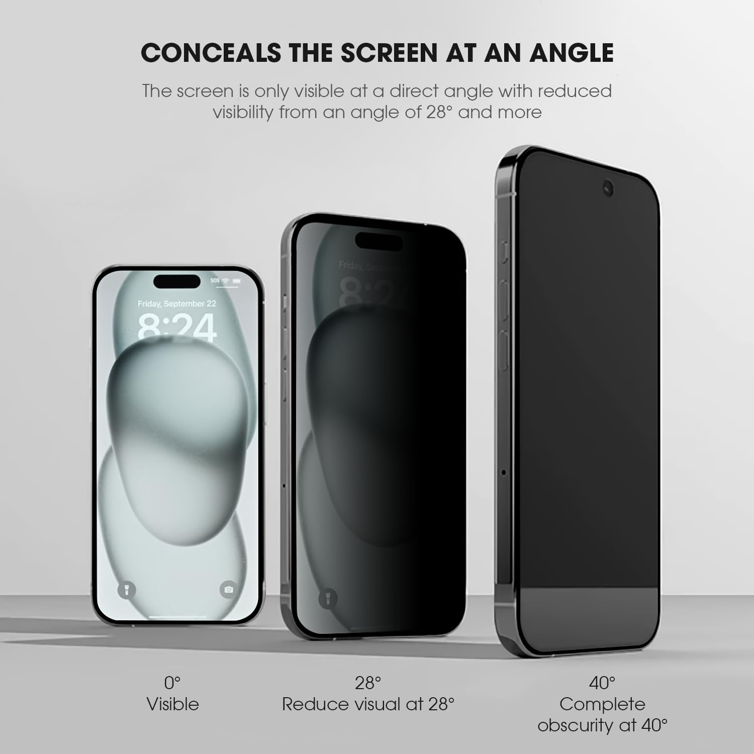GRIPP Matte Privacy Tempered Glass Screen Protector for iPhone 15 Plus (6.7") with Anti Scratch & Anti Oil with 9h Hardness Edge to Edge Full Screen Protection Guard