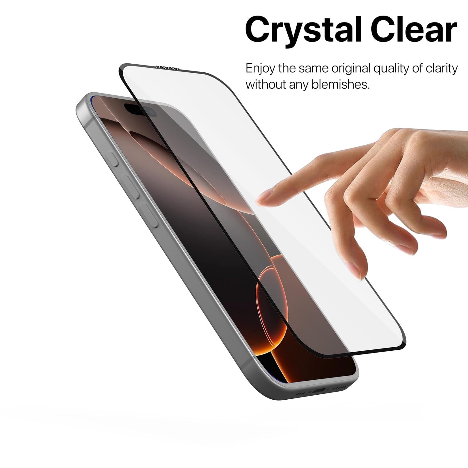 GRIPP Dust Proof 3D Tempered Glass Screen Protector for iPhone 16 Pro Max (6.9") Edge to Edge Full Coverage with Anti Dust & 9h Protection, Anti Scratch Shockproof Crystal Clear Screen Guard - Black