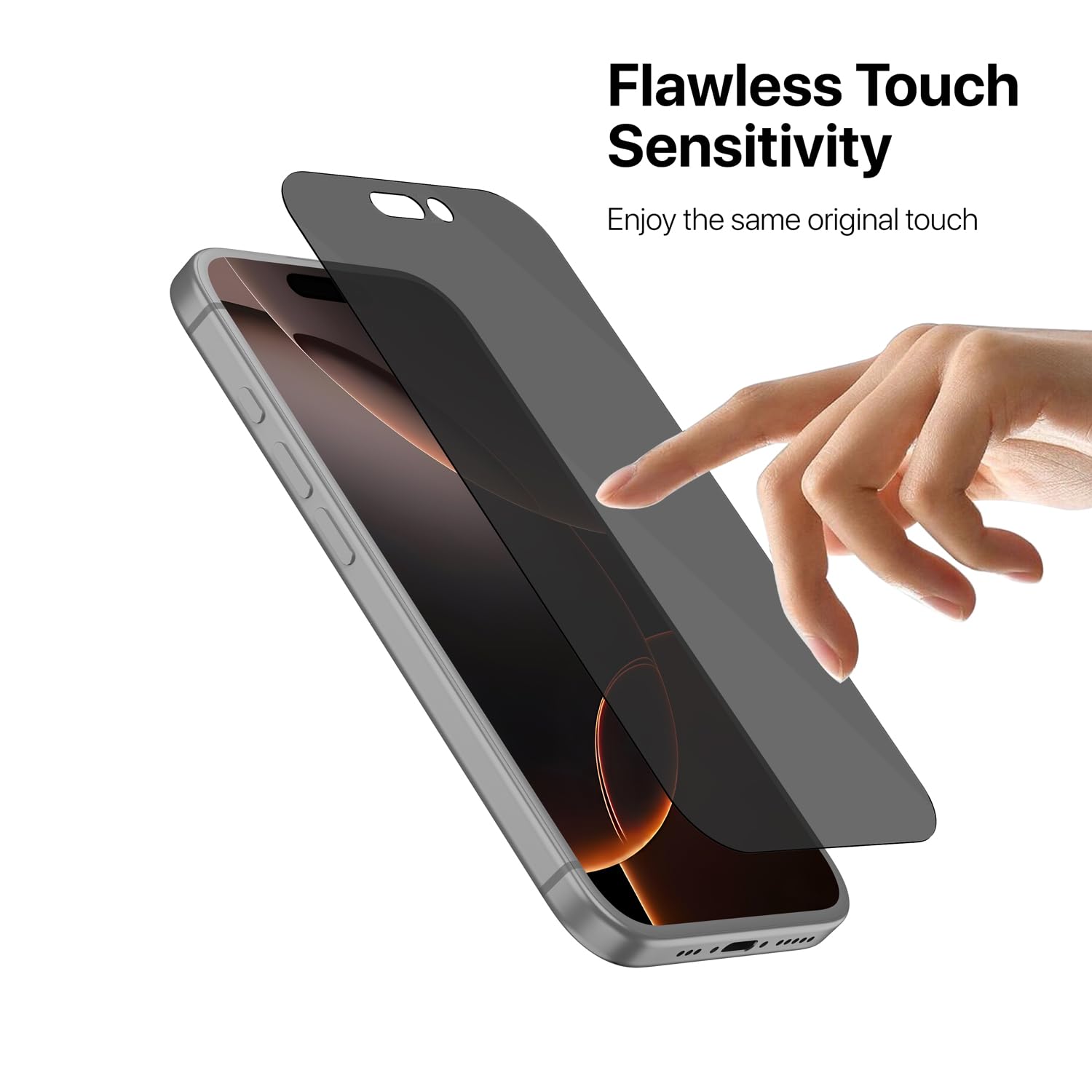 GRIPP Matte Privacy Tempered Glass Screen Protector for iPhone 16 Pro (6.3") Anti Scratch & Anti Spy Glass with 9h Protection, Edge to Edge Full Coverage Screen Guard (Easy Installation) - Black
