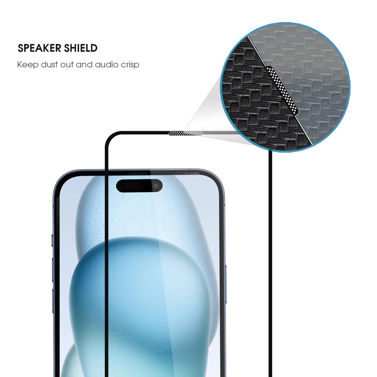 GRIPP Dust Proof 3D Tempered Glass Screen Protector for iPhone 15 (6.1") with Edge to Edge Full Coverage & 9H Hardness Anti-Scratch Shockproof Protection Screen Cover Shield