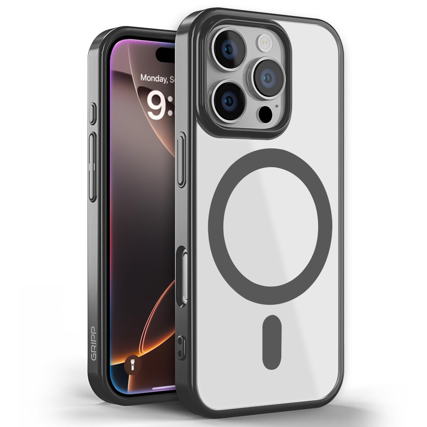 GRIPP Glacier Slim Mag-Safe Case for iPhone 16 Pro (6.3") 2024 | 6ft Drop-Tested with D30 Technology, Raised Camera Ring, Shockproof, Lightweight, Ultra-Thin Matte Back Cover - Gunmetal