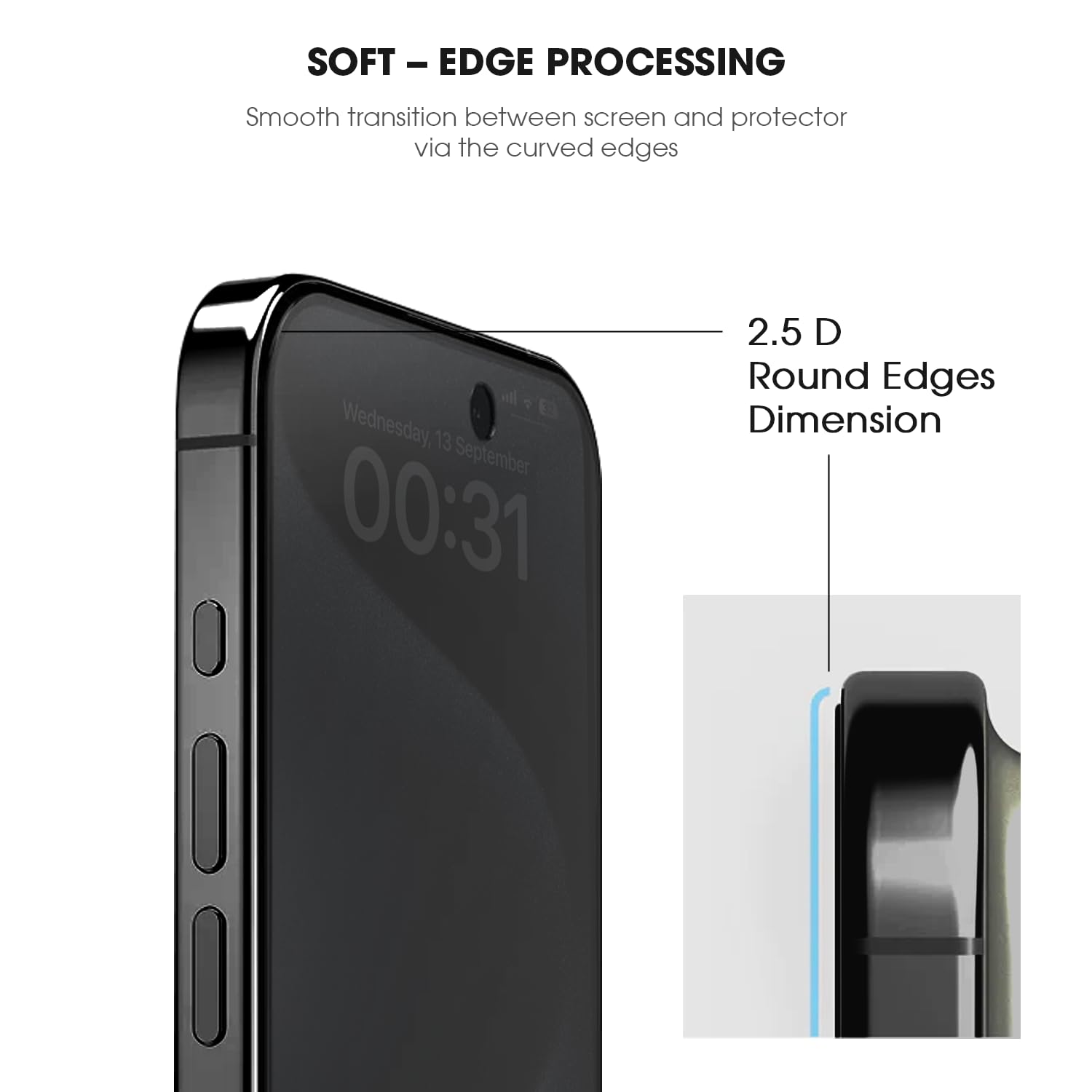 GRIPP Matte Privacy Tempered Glass Screen Protector for iPhone 15 Plus (6.7") with Anti Scratch & Anti Oil with 9h Hardness Edge to Edge Full Screen Protection Guard