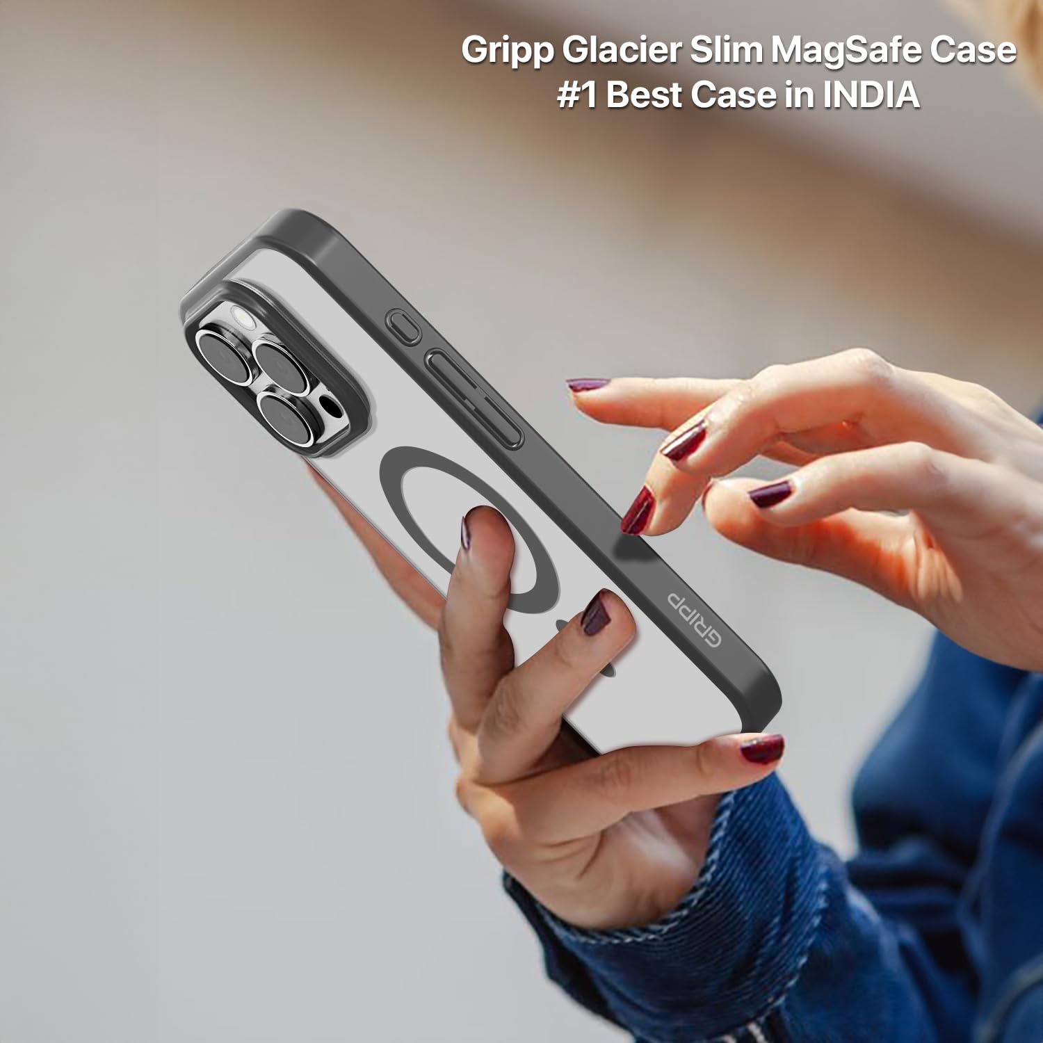 GRIPP Glacier Slim Mag-Safe Case for iPhone 16 Pro (6.3") 2024 | 6ft Drop-Tested with D30 Technology, Raised Camera Ring, Shockproof, Lightweight, Ultra-Thin Matte Back Cover - Gunmetal