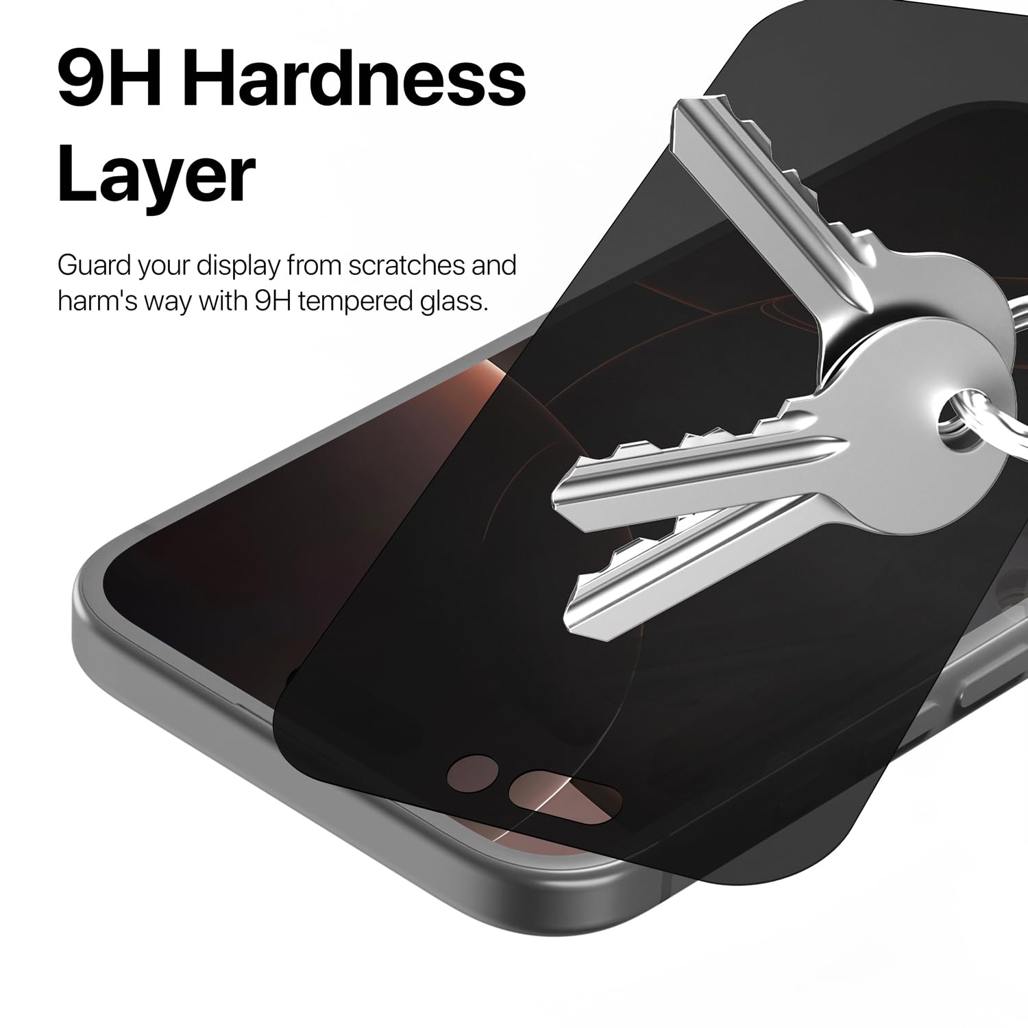 GRIPP Matte Privacy Tempered Glass Screen Protector for iPhone 16 Pro (6.3") Anti Scratch & Anti Spy Glass with 9h Protection, Edge to Edge Full Coverage Screen Guard (Easy Installation) - Black