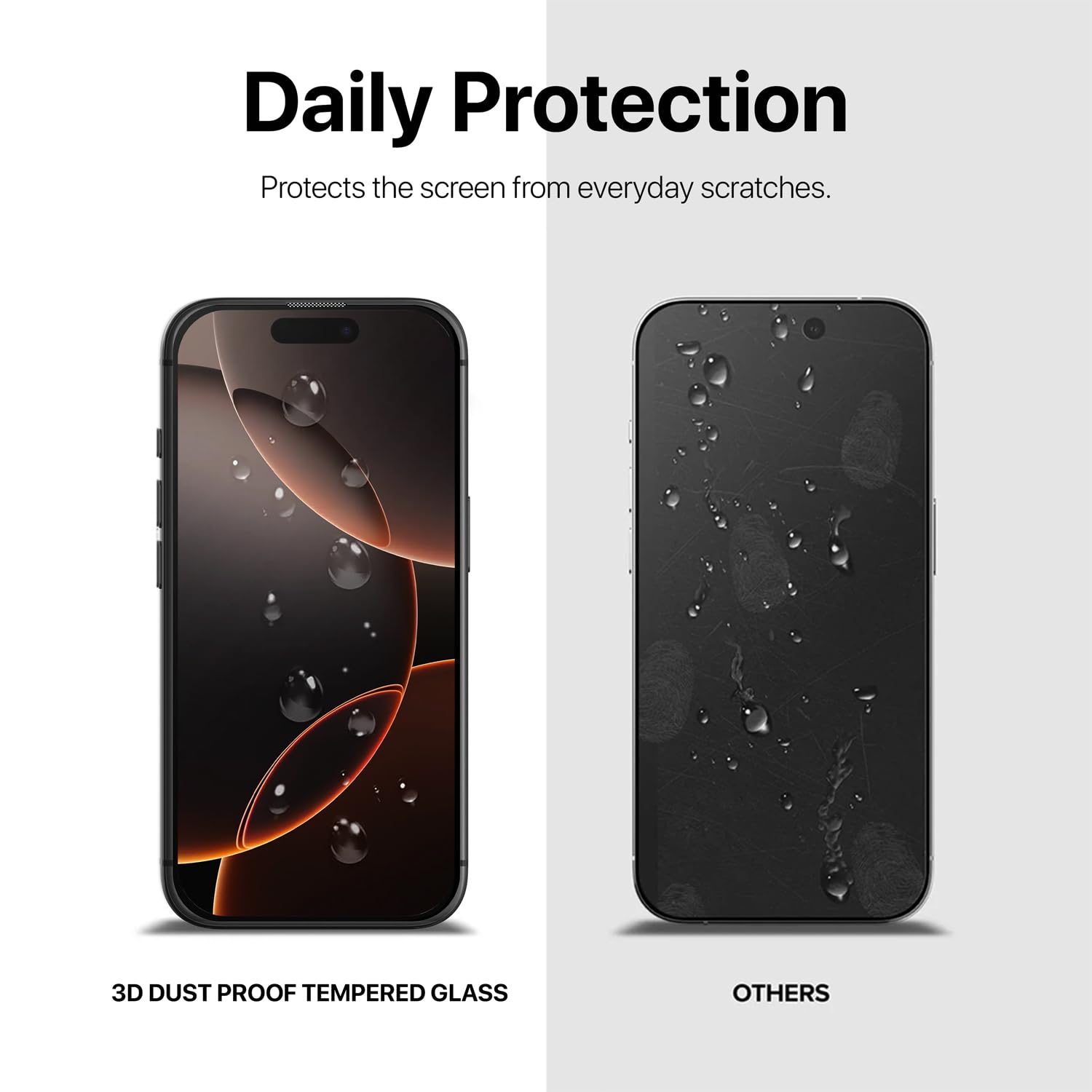 GRIPP Dust Proof 3D Tempered Glass Screen Protector for iPhone 16 Pro Max (6.9") Edge to Edge Full Coverage with Anti Dust & 9h Protection, Anti Scratch Shockproof Crystal Clear Screen Guard - Black