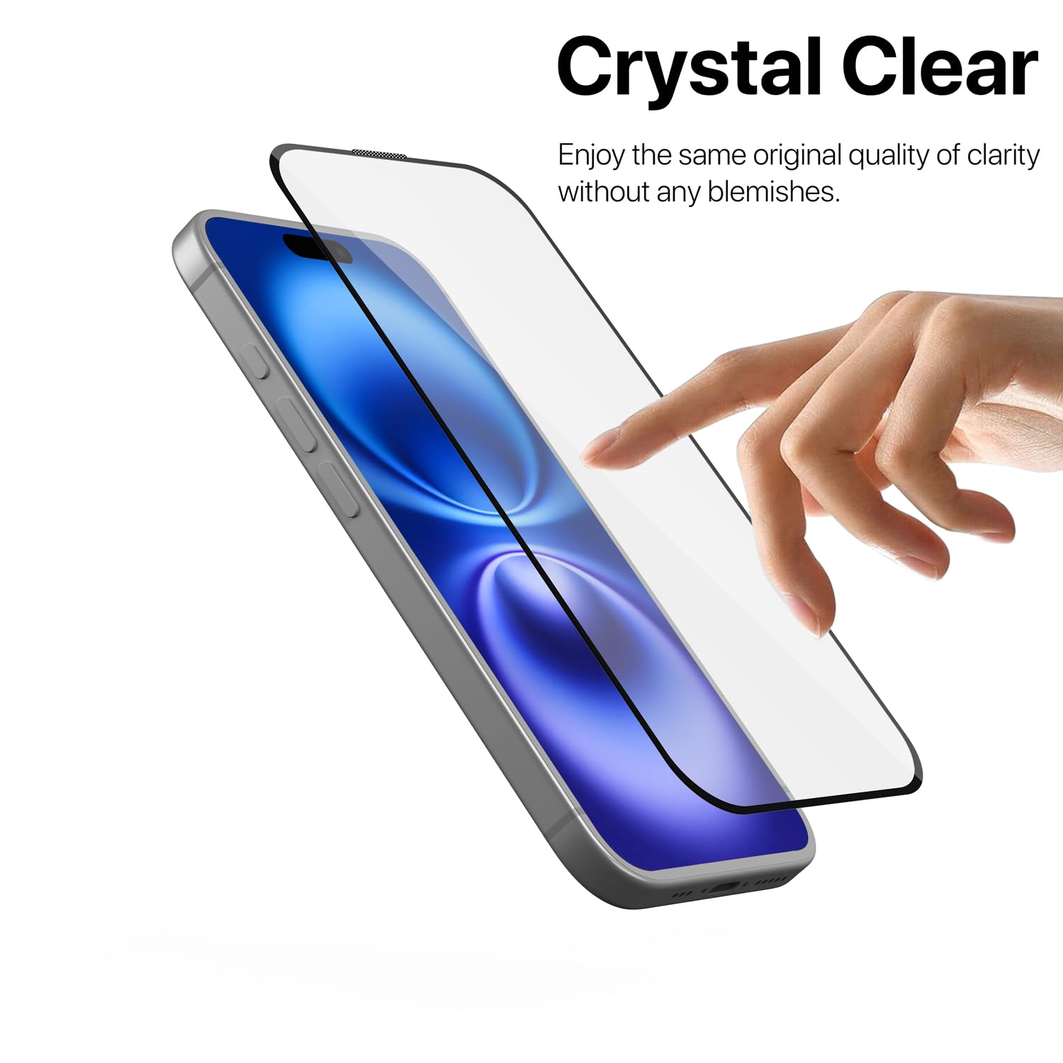 GRIPP Dust Proof 3D Tempered Glass Screen Protector for iPhone 16 Pro Max (6.9") Edge to Edge Full Coverage with Anti Dust & 9h Protection, Anti Scratch Shockproof Crystal Clear Screen Guard - Black