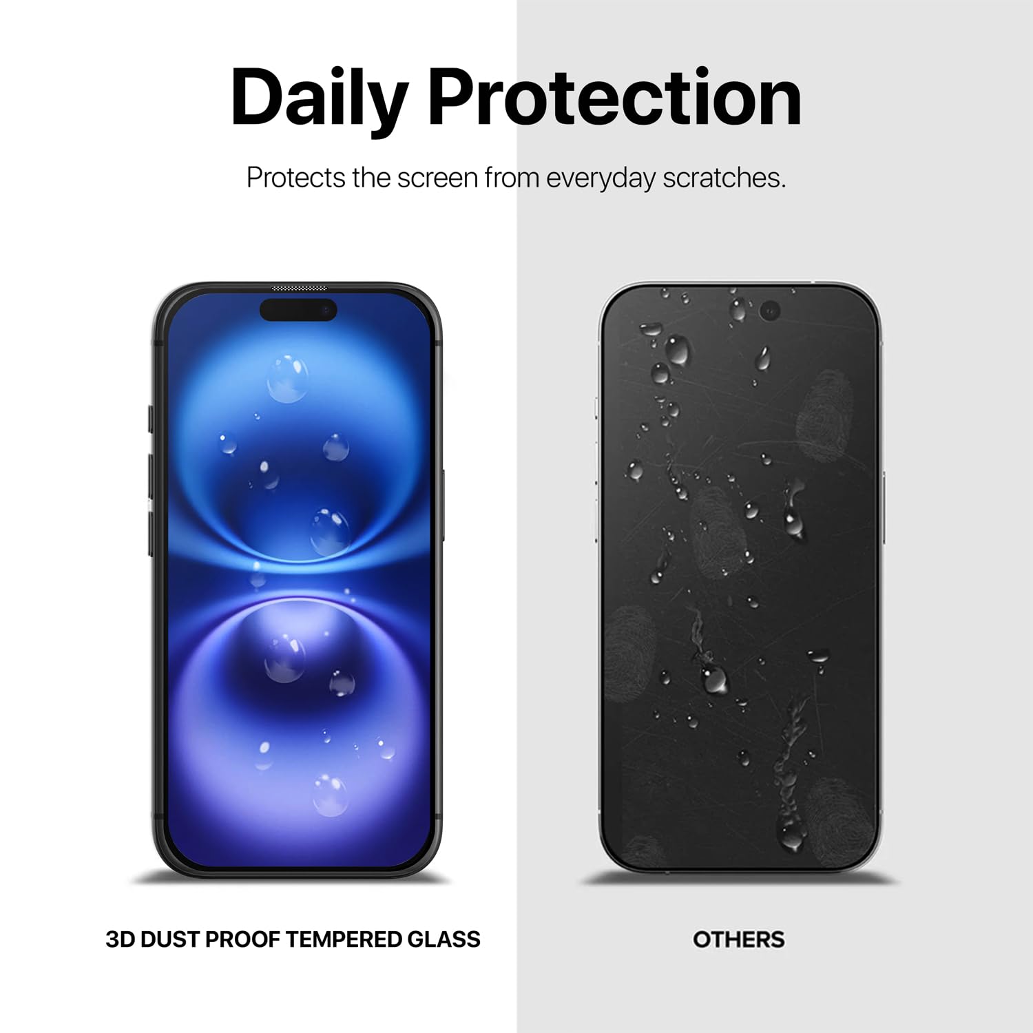 GRIPP Dust Proof 3D Tempered Glass Screen Protector for iPhone 16 Pro Max (6.9") Edge to Edge Full Coverage with Anti Dust & 9h Protection, Anti Scratch Shockproof Crystal Clear Screen Guard - Black