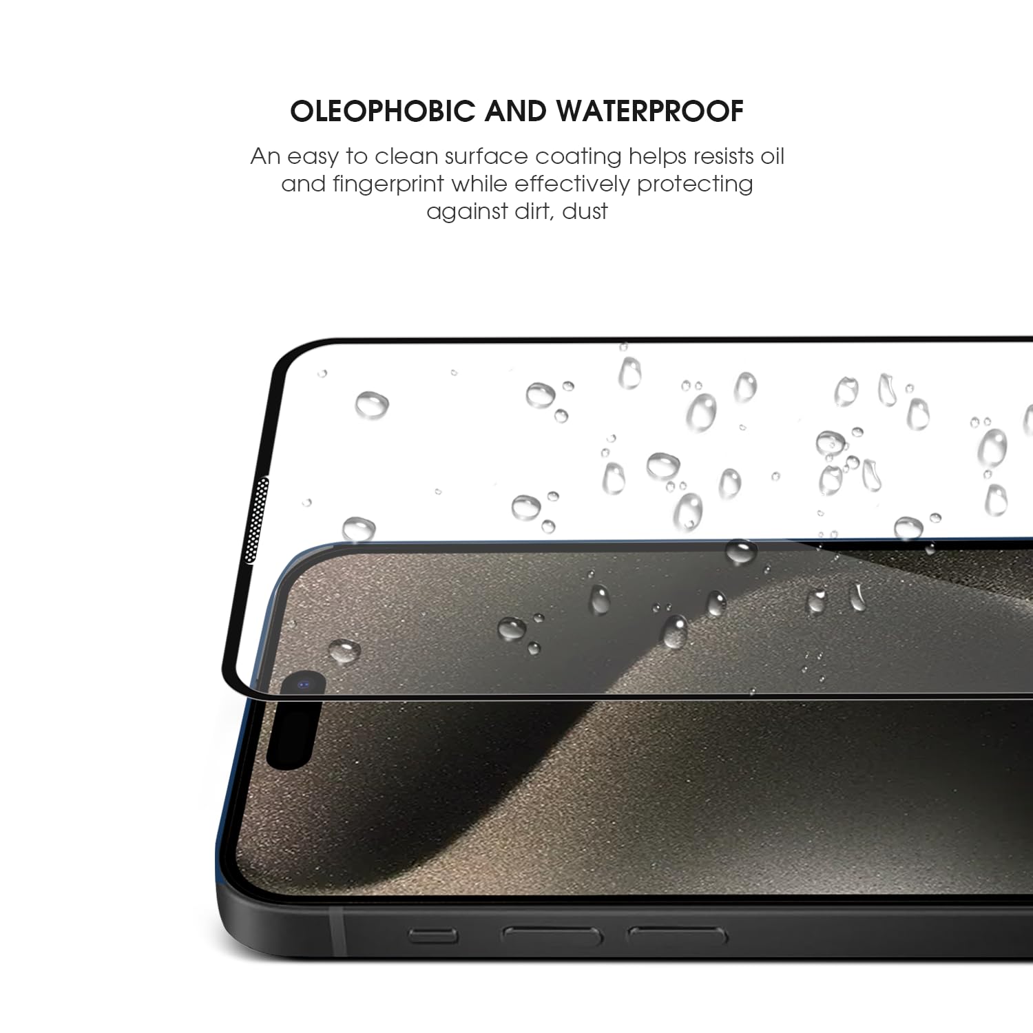 GRIPP Dust Proof 3D Tempered Glass Screen Protector for iPhone 15 (6.1") with Edge to Edge Full Coverage & 9H Hardness Anti-Scratch Shockproof Protection Screen Cover Shield