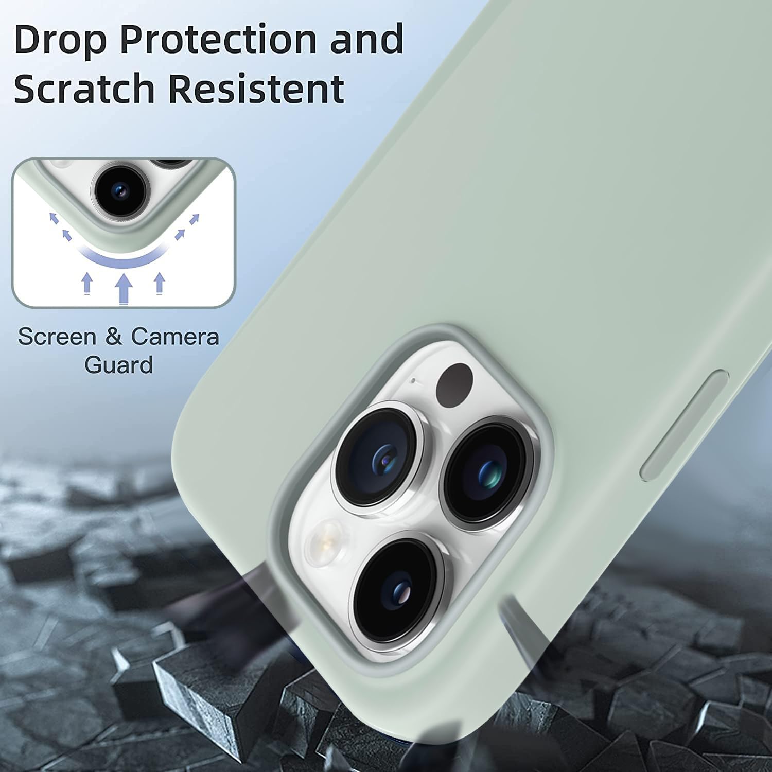 GRIPP® Rubon with Mag-Safe Slim-Fit Case Compatible with iPhone 14 Pro (6.1") Lightweight Matte Texture Liquid Silicone Soft Touch Material with 360-Degree Protection Back Cover - Beige